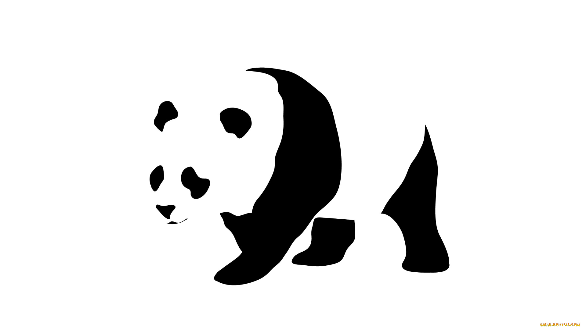 рисованные, минимализм, панда