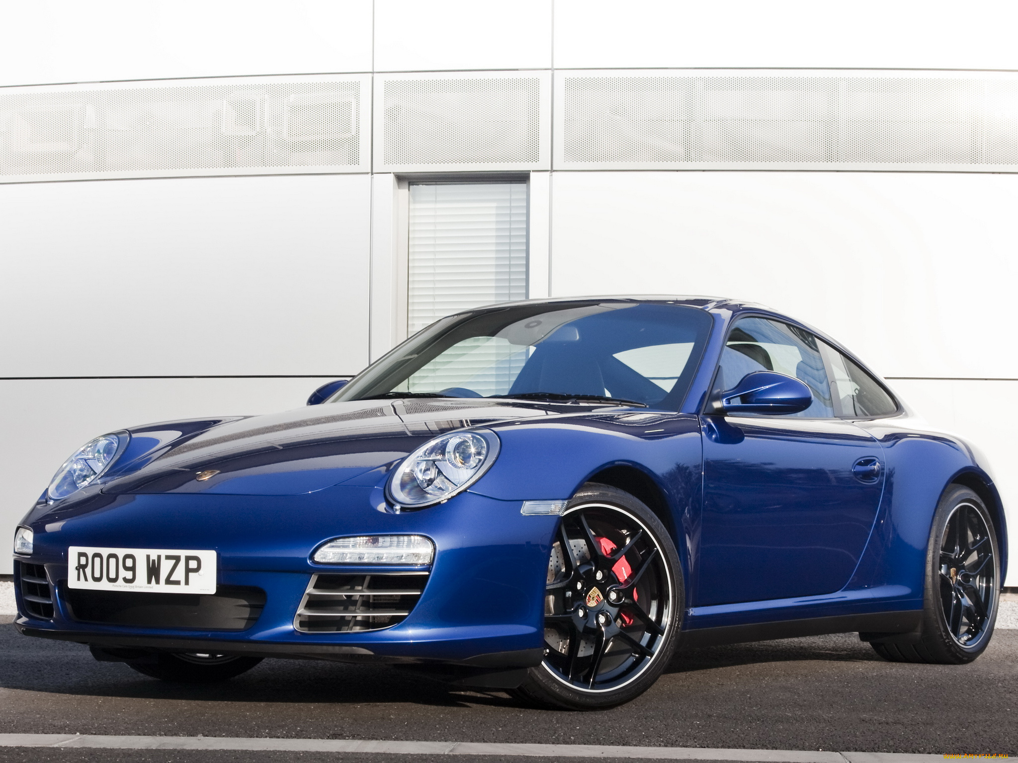 автомобили, porsche, coupe, 997, 2008г, синий, uk-spec, carrera, s, 911