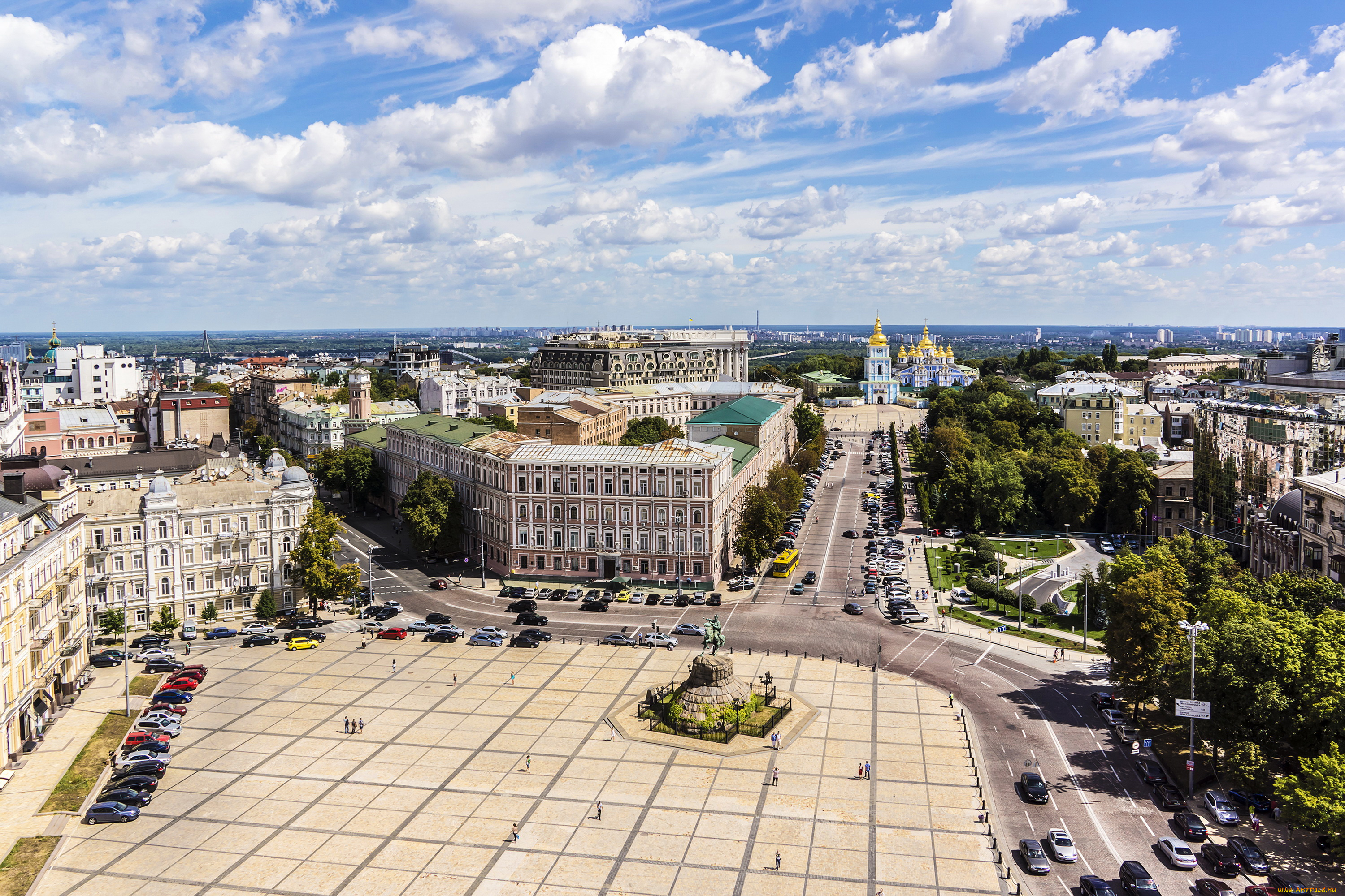 города, киев, , украина, панорама, дома, киев