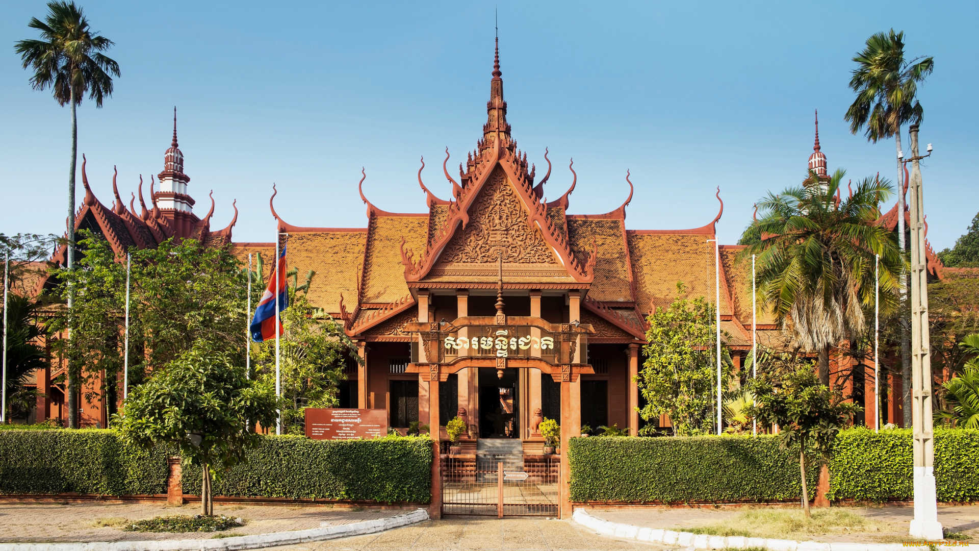города, -, здания, , дома, музей, в, городе, пномпень, камбоджа