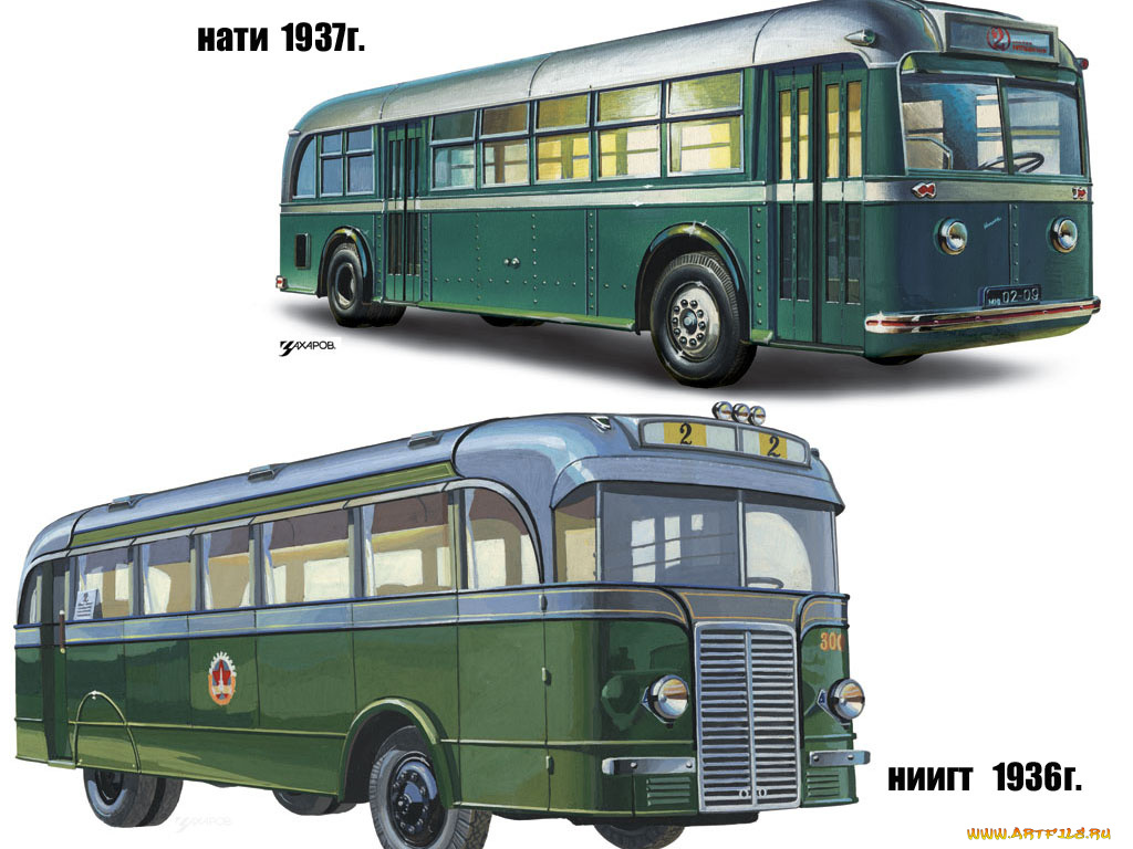 nati, 1937, vs, niigt, 1936, автомобили, автобусы