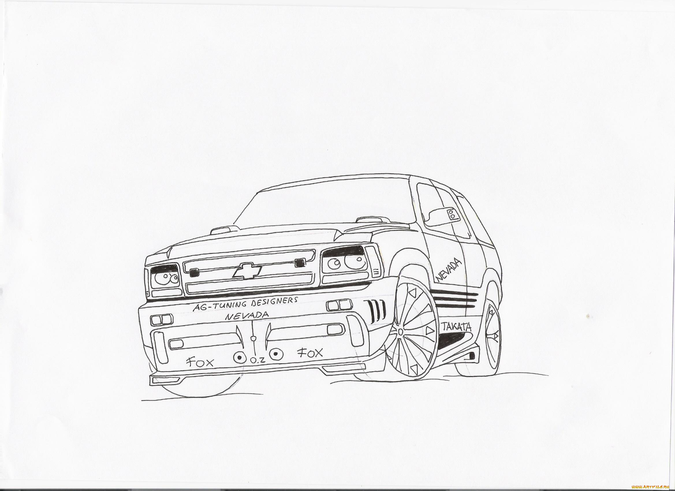 chevrolet, нарисовано, собственноручно, рисованные, авто, мото