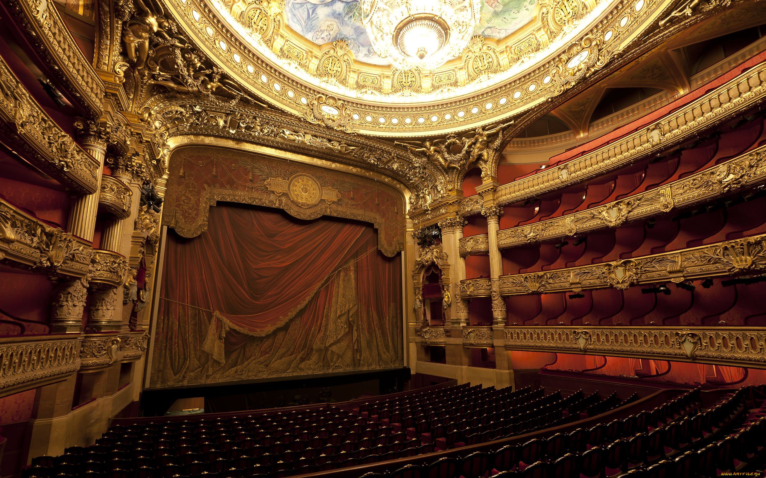 palais, garnier, theater, in, paris, france, интерьер, театральные, концертные, кинозалы