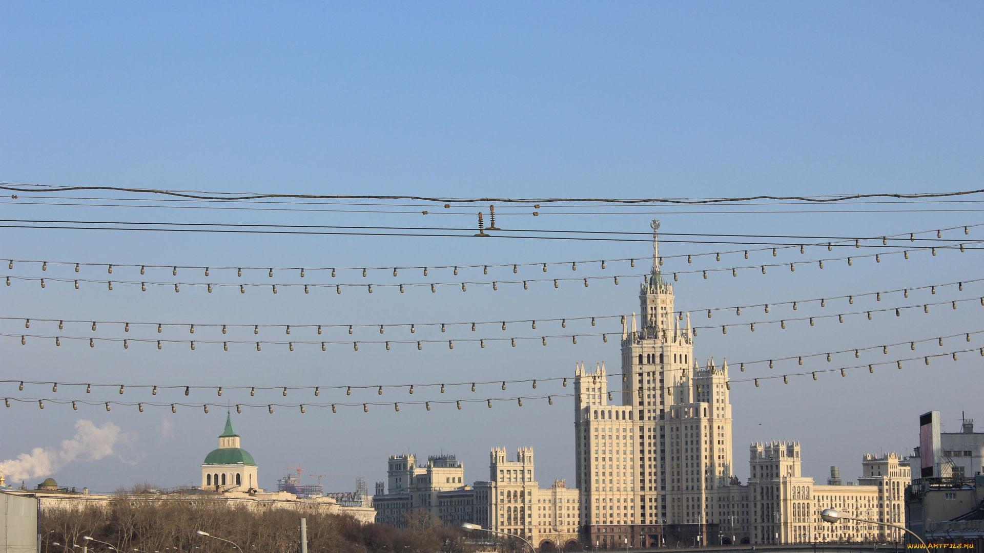 высотка, на, котельнической, набережной, города, москва, россия