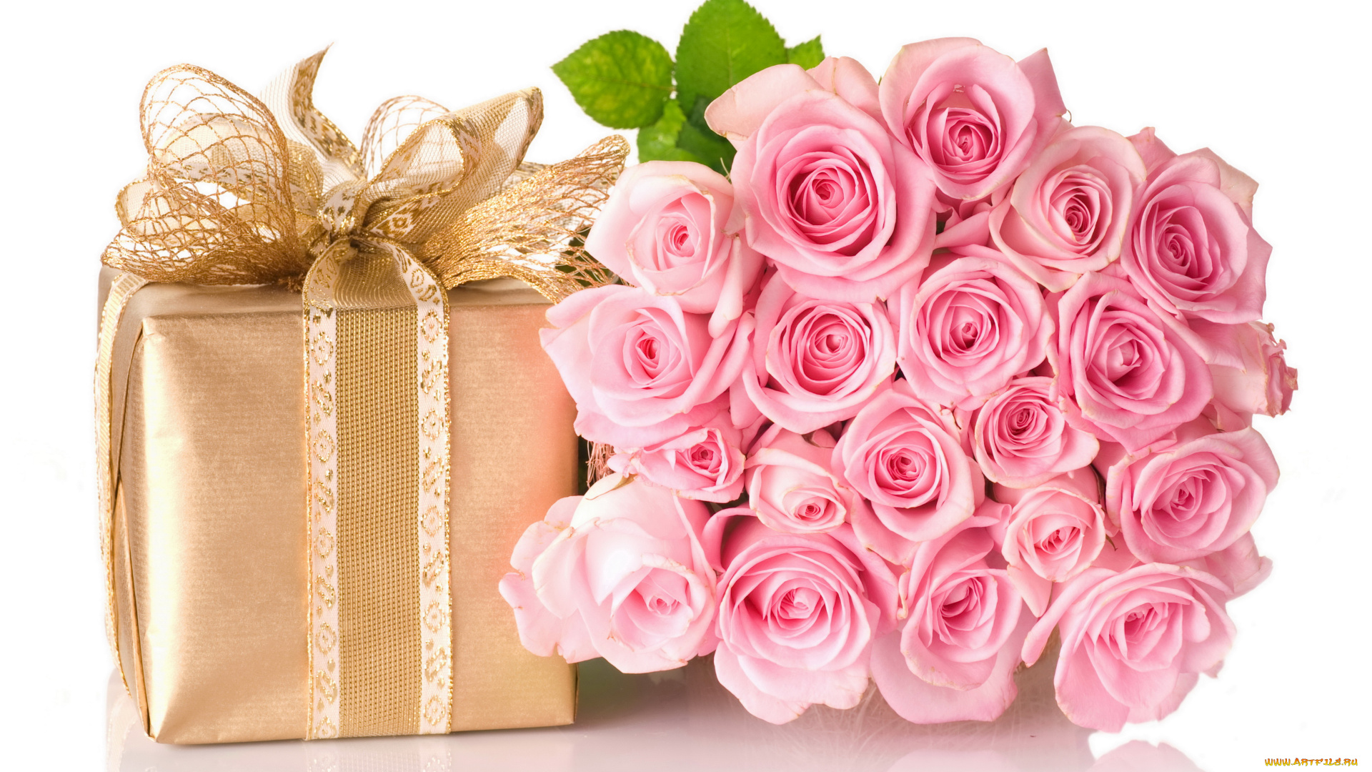 цветы, розы, подарок, бутоны, коробка