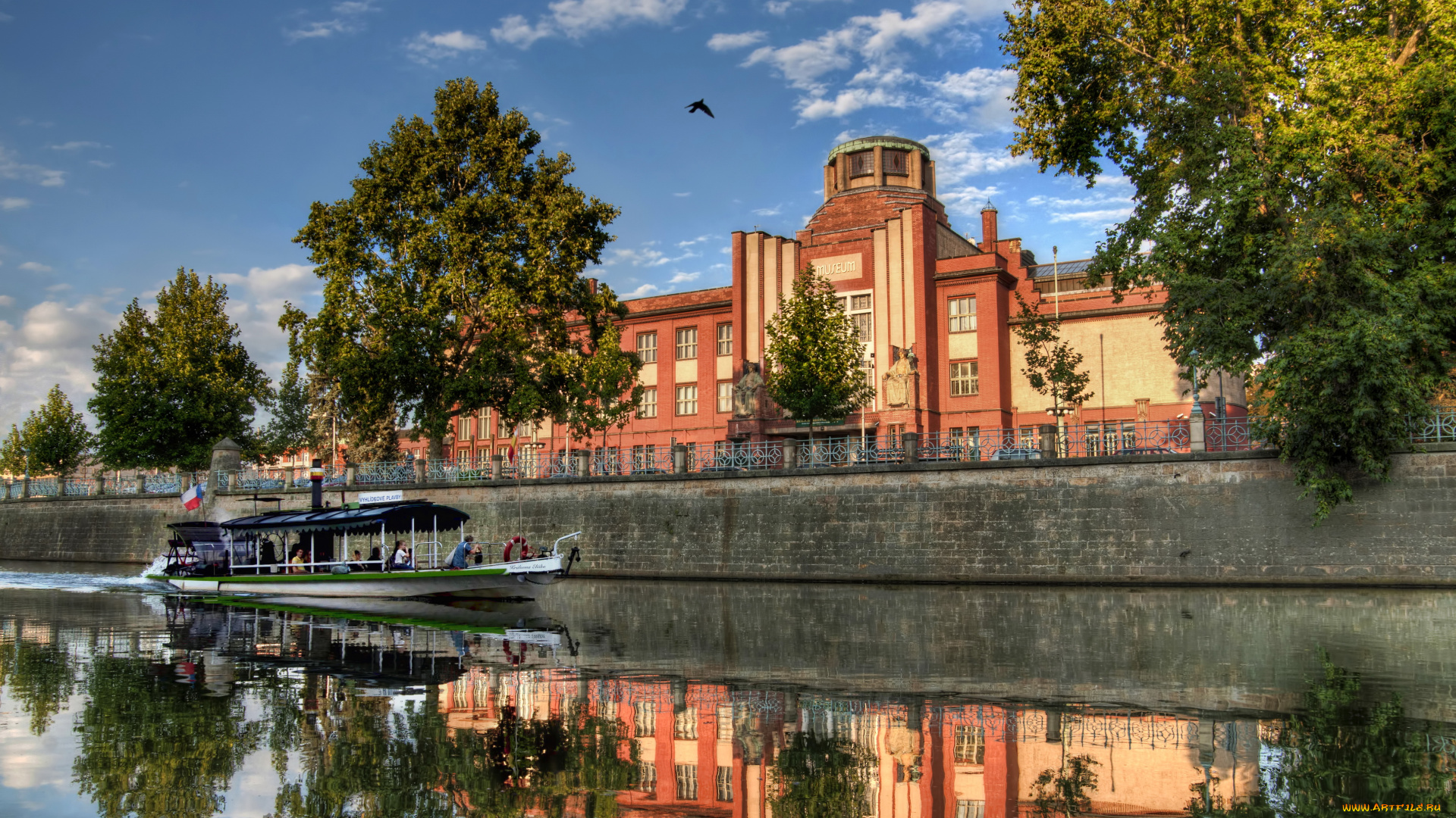 hradec, krаlovе, Чехия, города, улицы, площади, набережные, река, дома, набережная