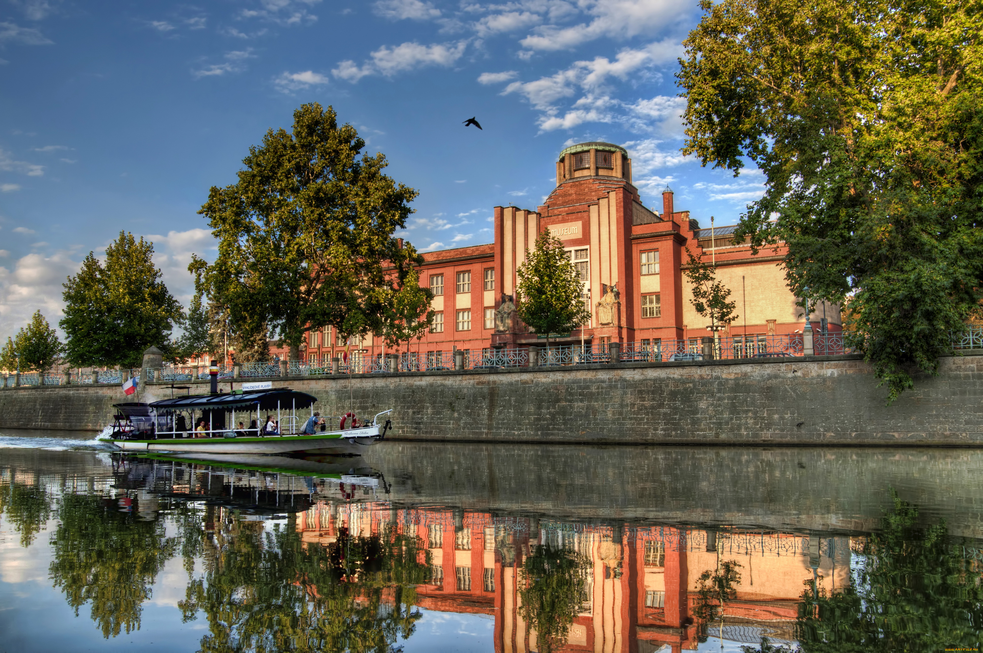 hradec, krаlovе, Чехия, города, улицы, площади, набережные, река, дома, набережная