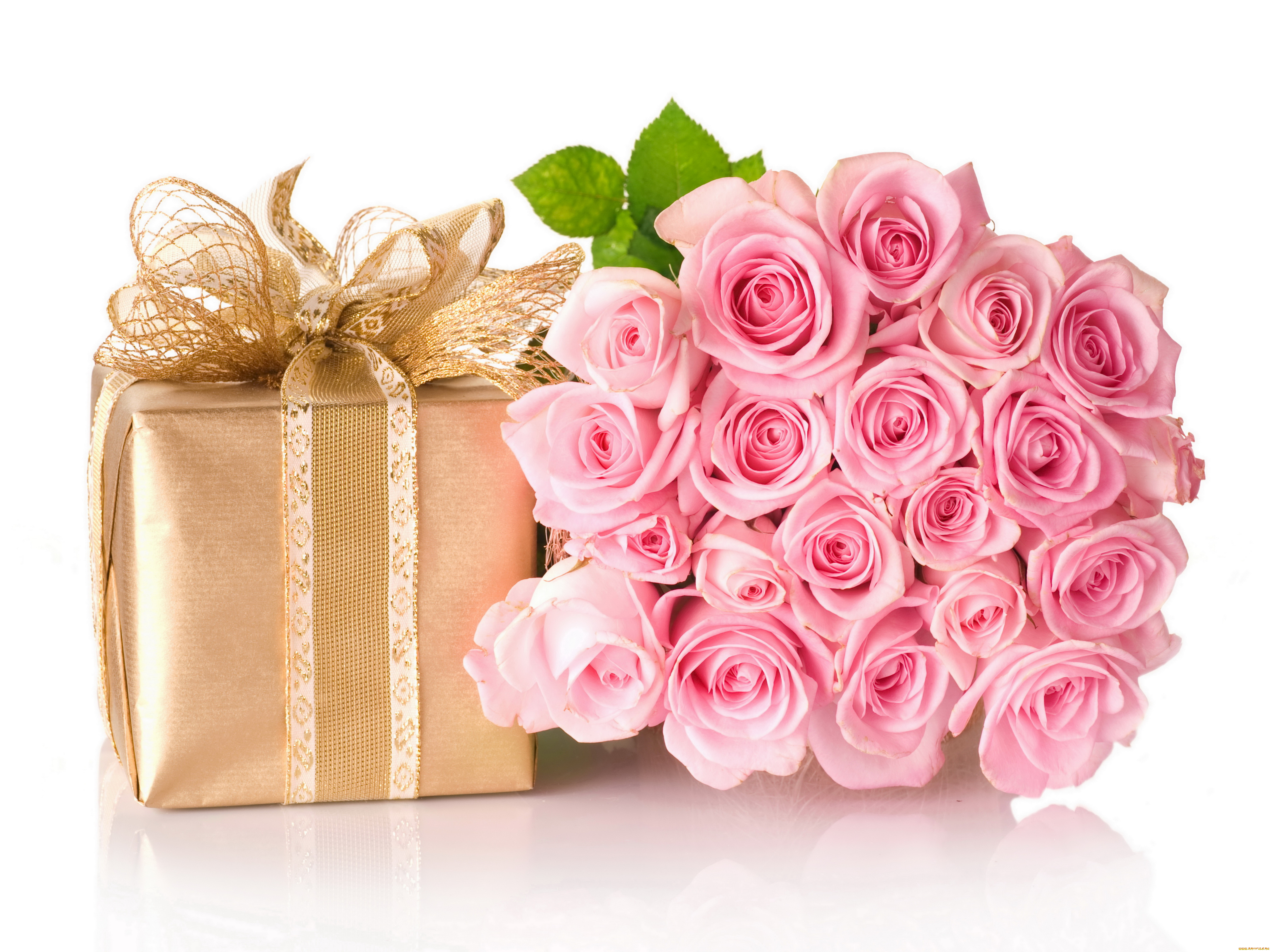 цветы, розы, подарок, бутоны, коробка