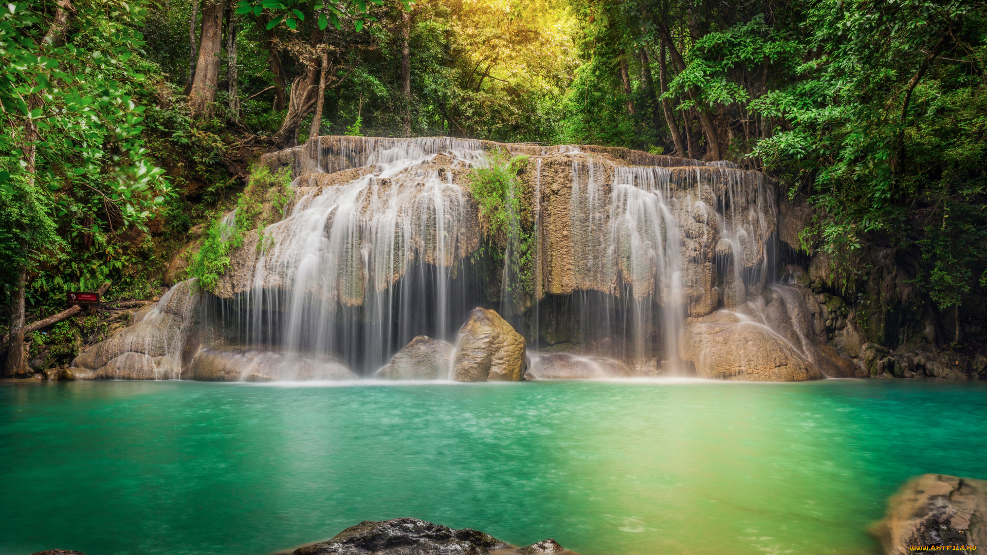природа, водопады, thailand, таиланд, лес, джунгли, река, водопад, каскад, поток, деревья, камни