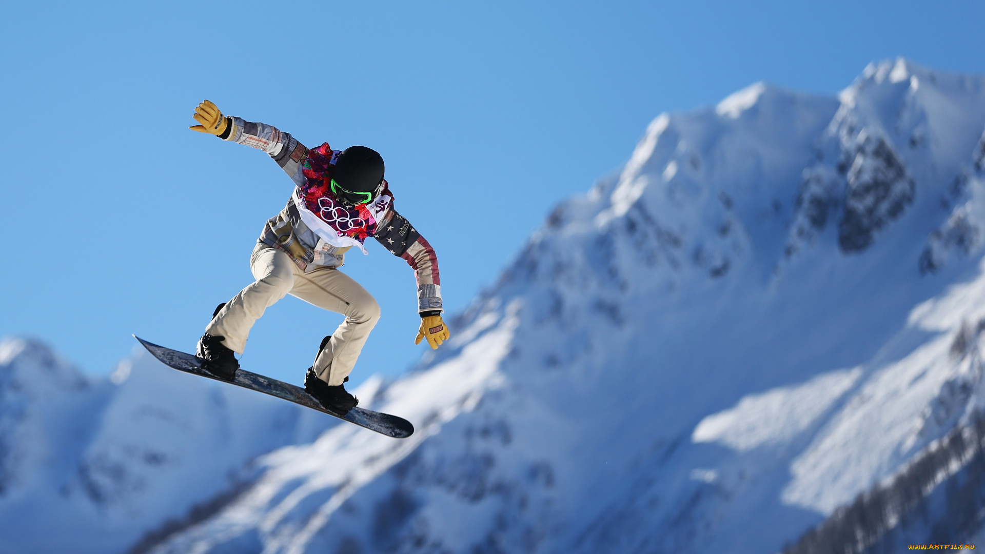 спорт, сноуборд, олимпиада, снег, полет, прыжок, сноубордист, спортсмен, горы, сочи