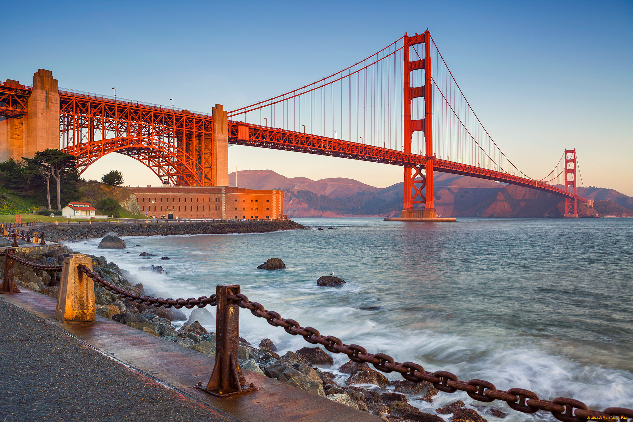 golden, gate, bridge, in, san, francisco, города, сан-франциско, , сша, простор