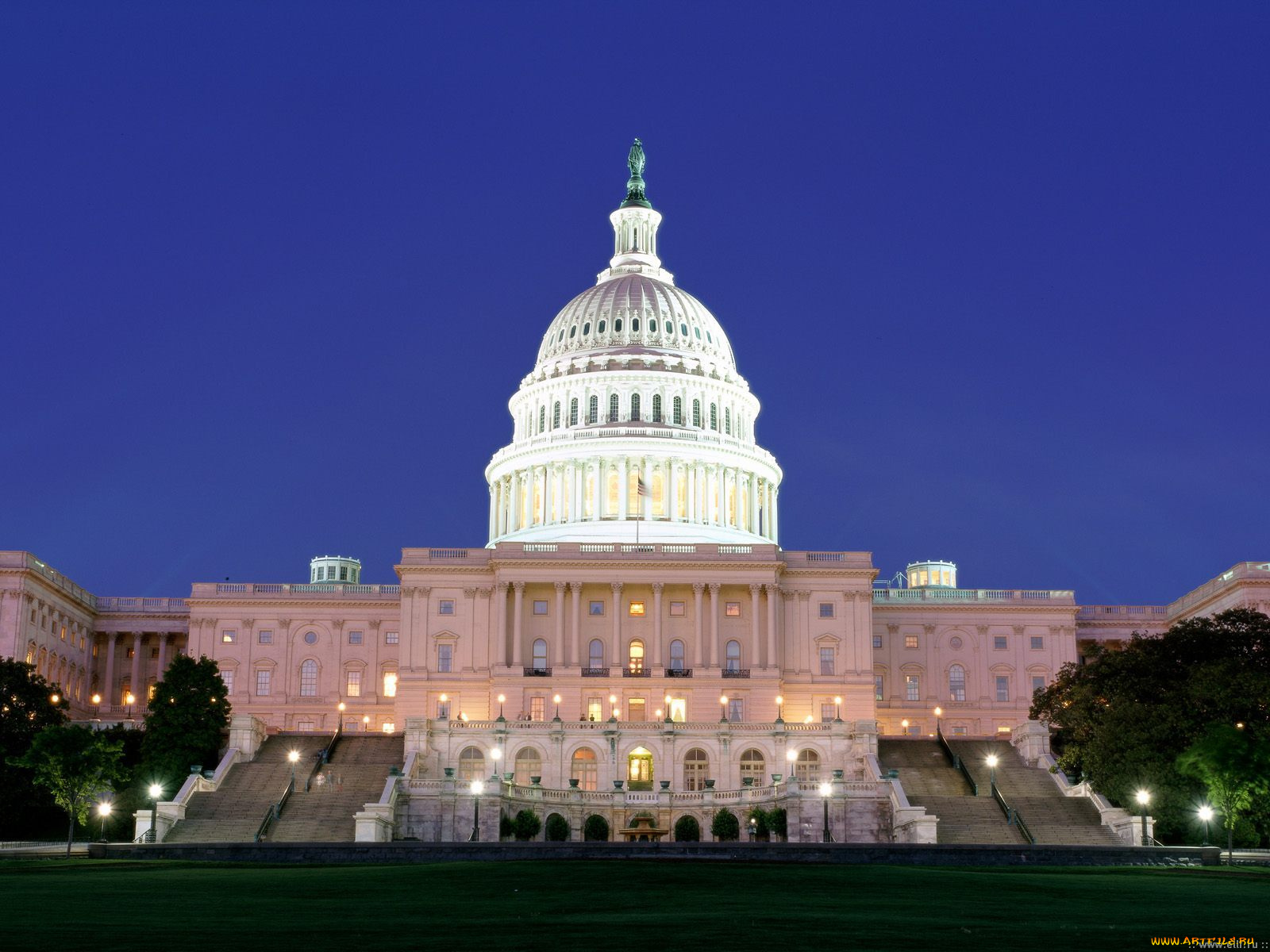 capitol, building, at, night, washington, dc, города, вашингтон, сша