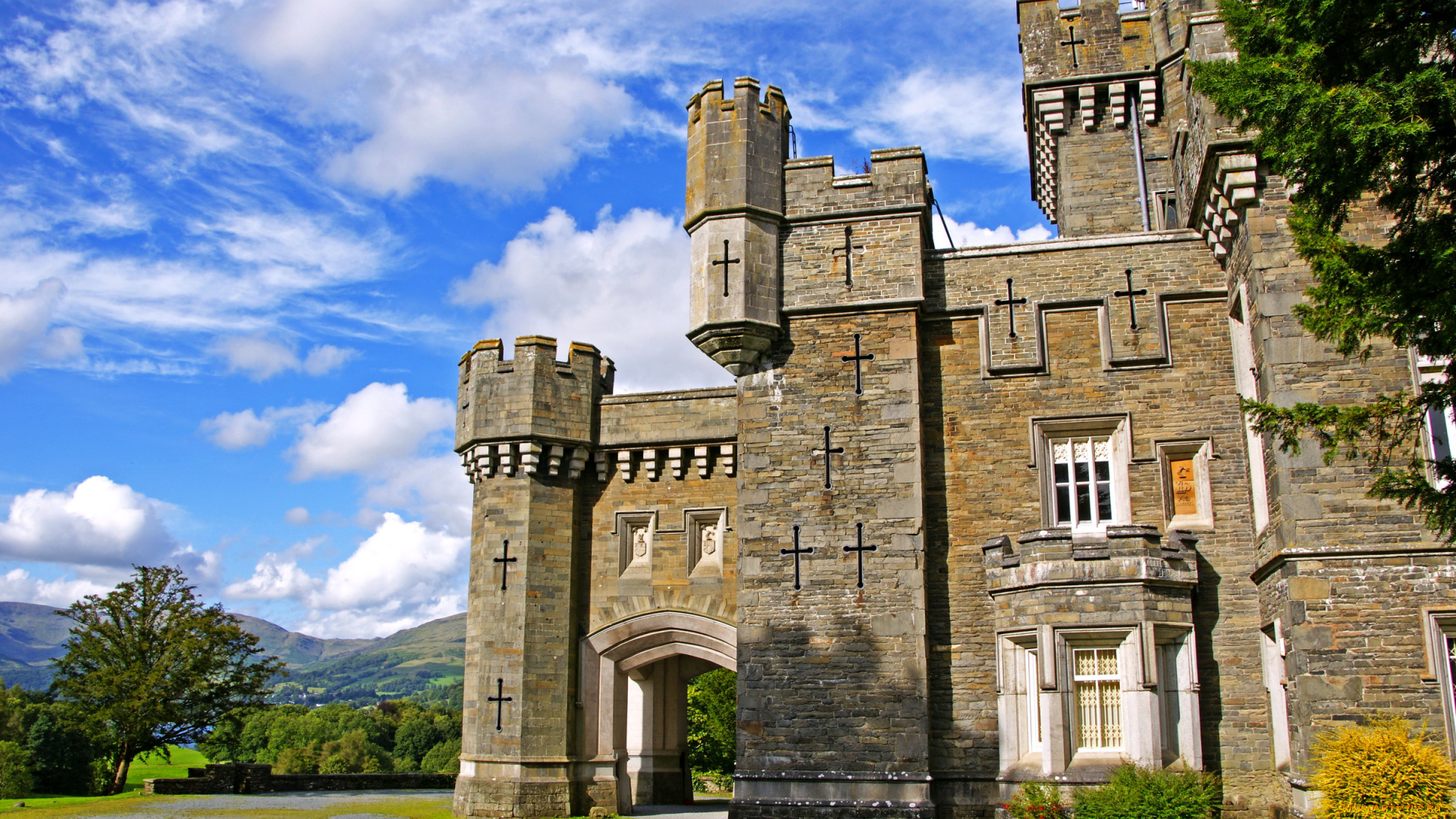 города, дворцы, замки, крепости, wray, castle, scotland