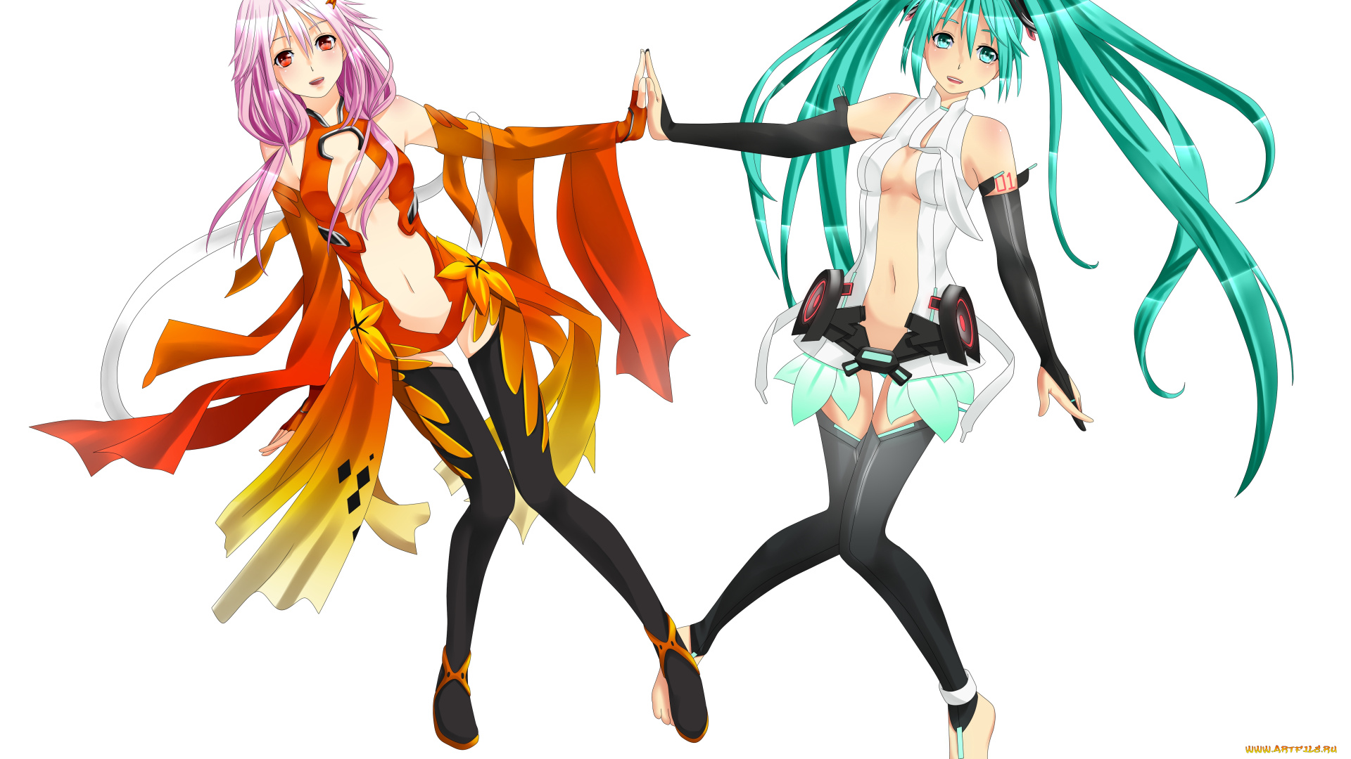 guilty, crown, vocaloid, аниме, hatsune, miku, yuzuriha, inori