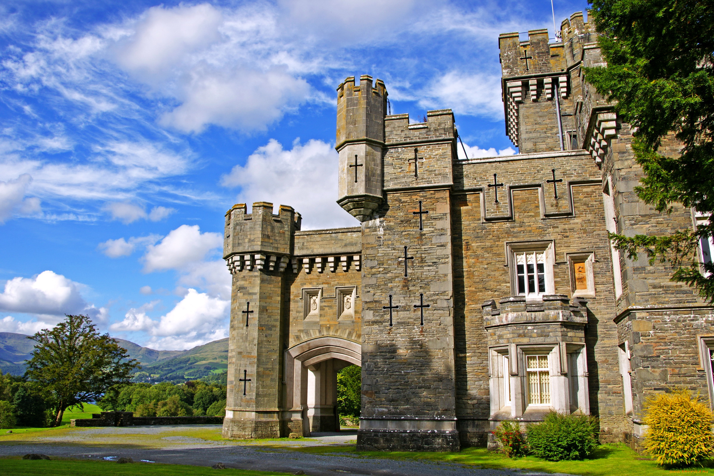 города, дворцы, замки, крепости, wray, castle, scotland