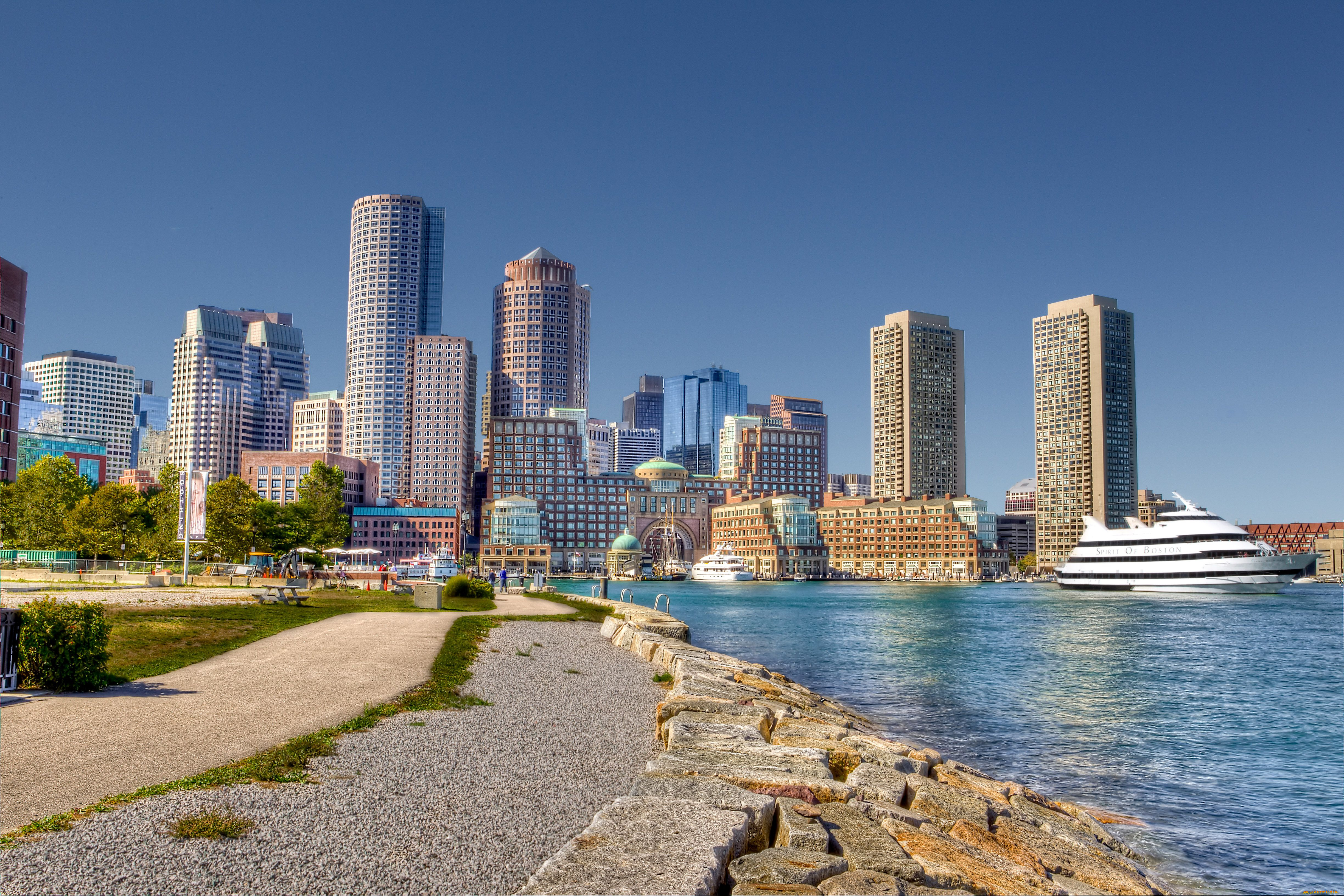 бостон, сша, города, здания, дома, boston, гавань, небоскрёбы, причал, набережная, яхты