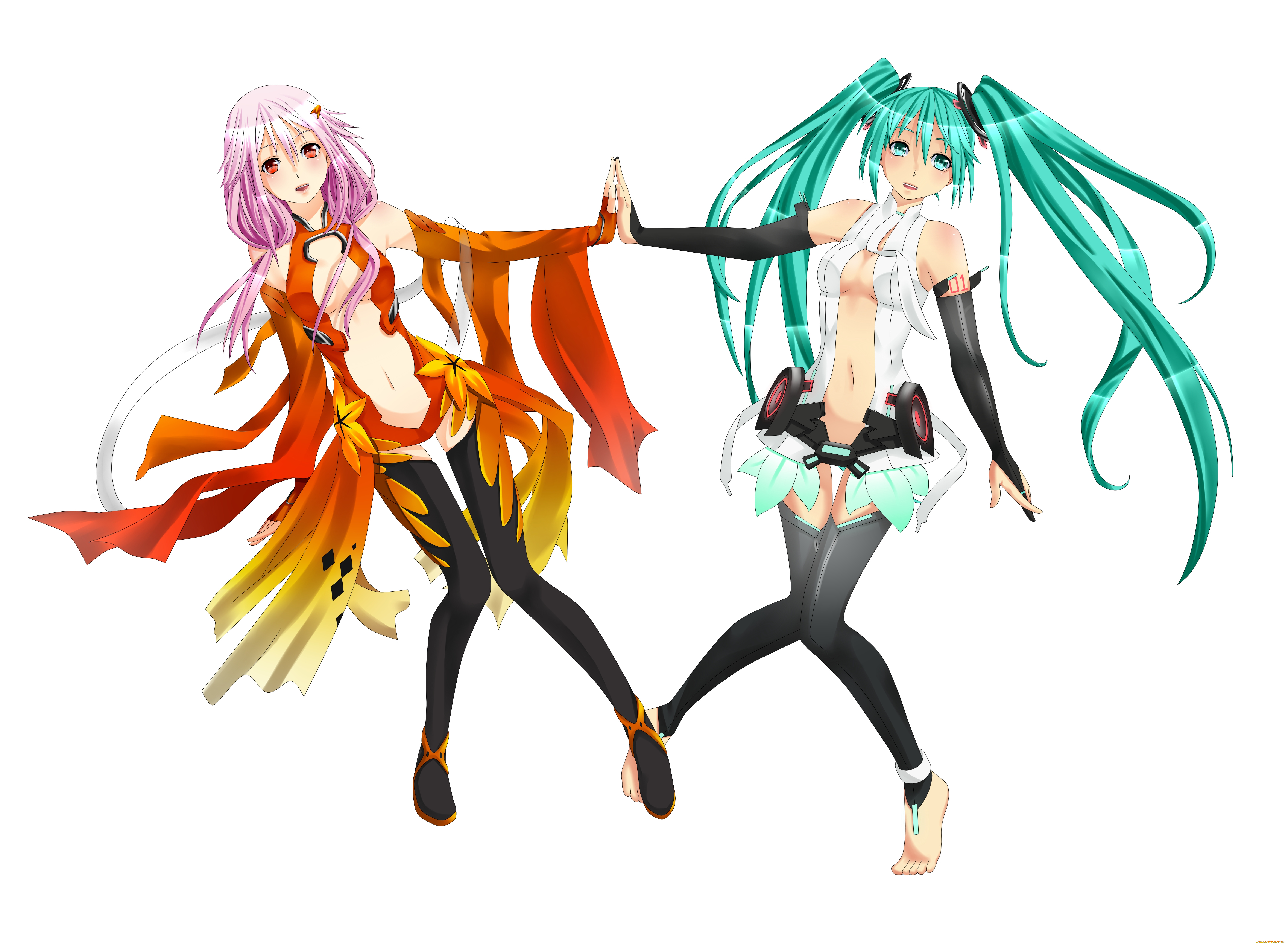 guilty, crown, vocaloid, аниме, hatsune, miku, yuzuriha, inori