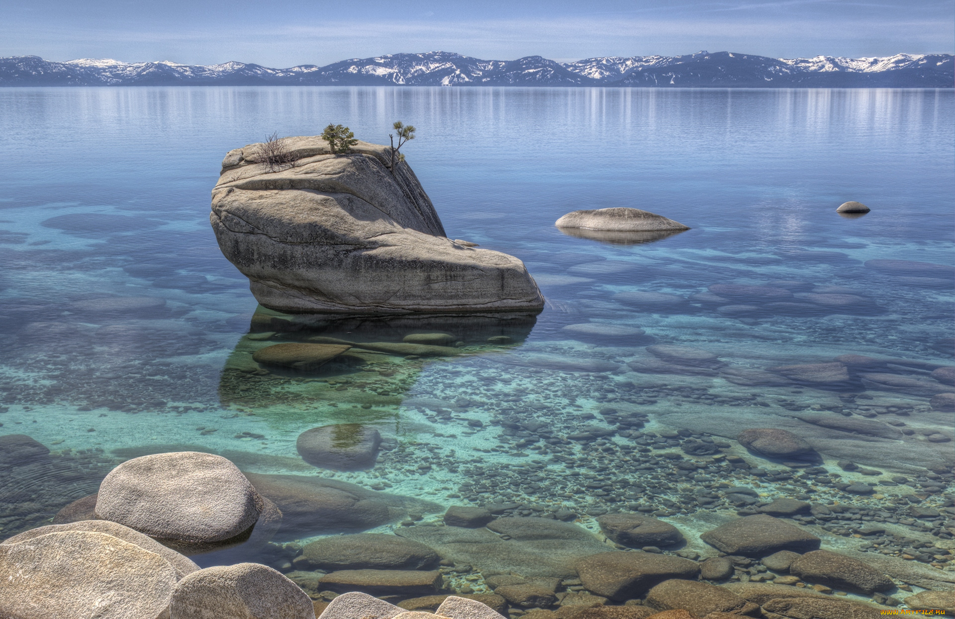 природа, побережье, вода, камни