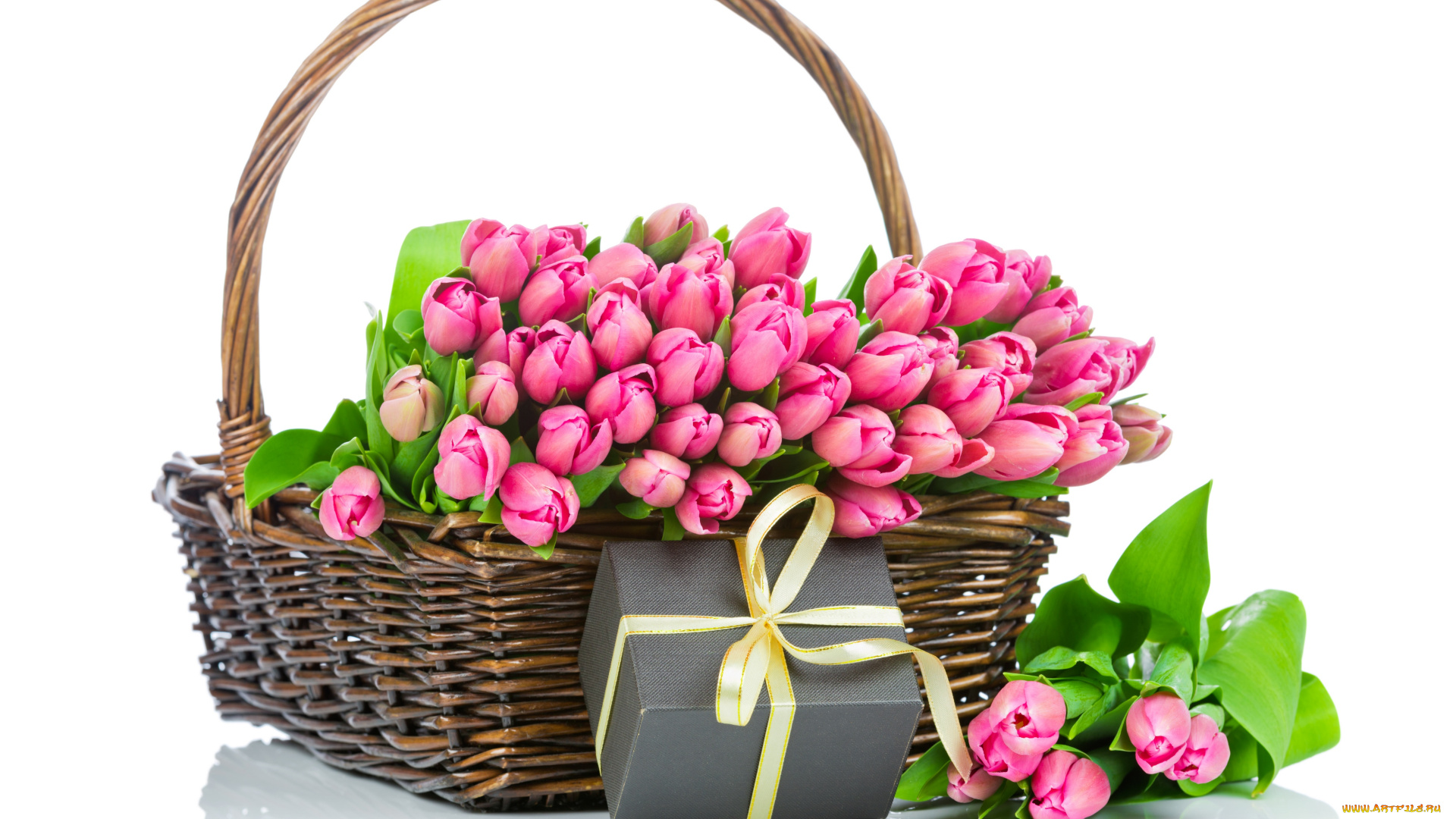 цветы, тюльпаны, букет, подарок
