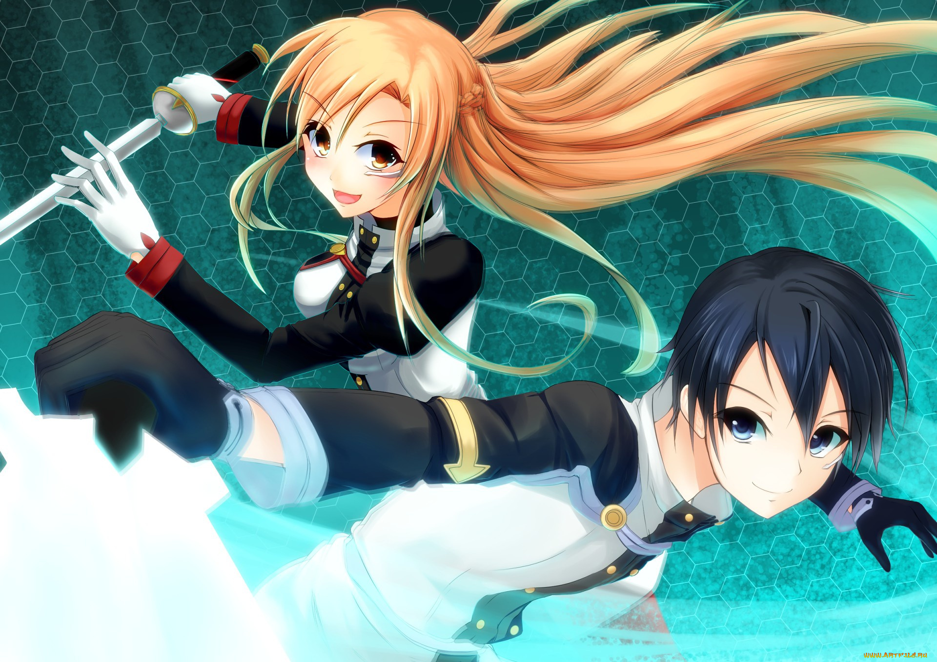 аниме, sword, art, online, асуна, kirito