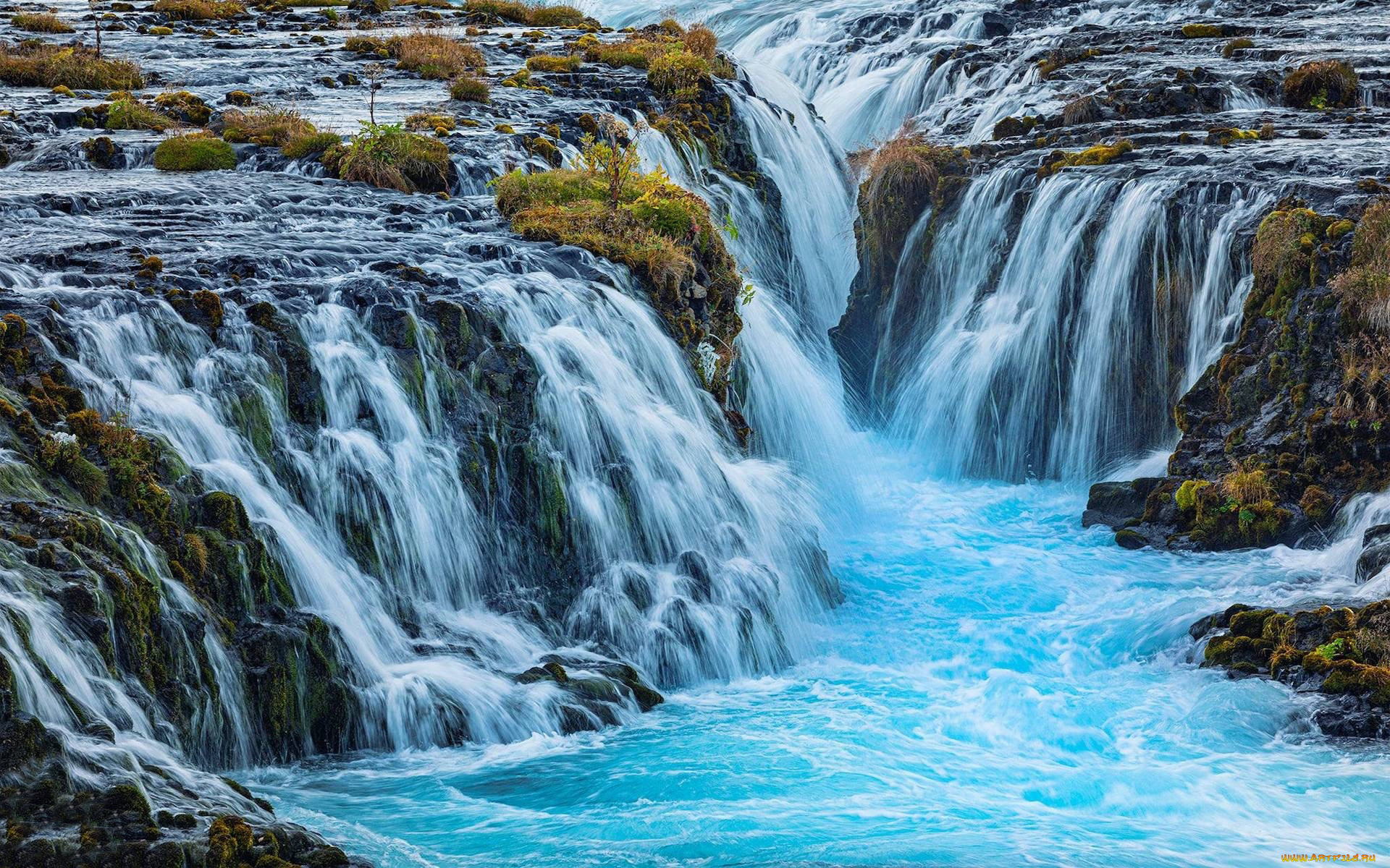 bruarfoss, iceland, природа, водопады