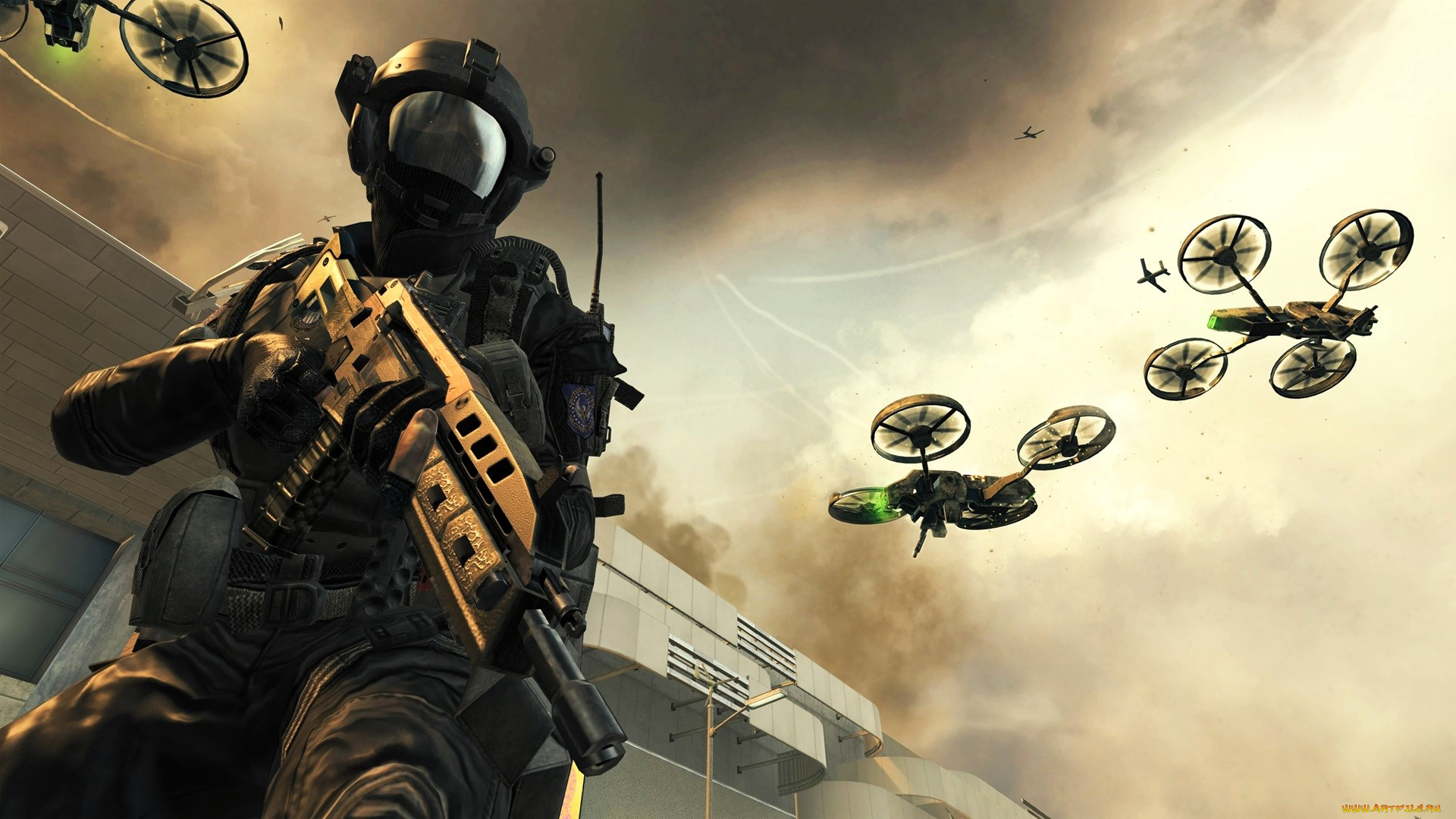 видео, игры, call, of, duty, , black, ops, ii, солдат, амуниция, здание, дроны