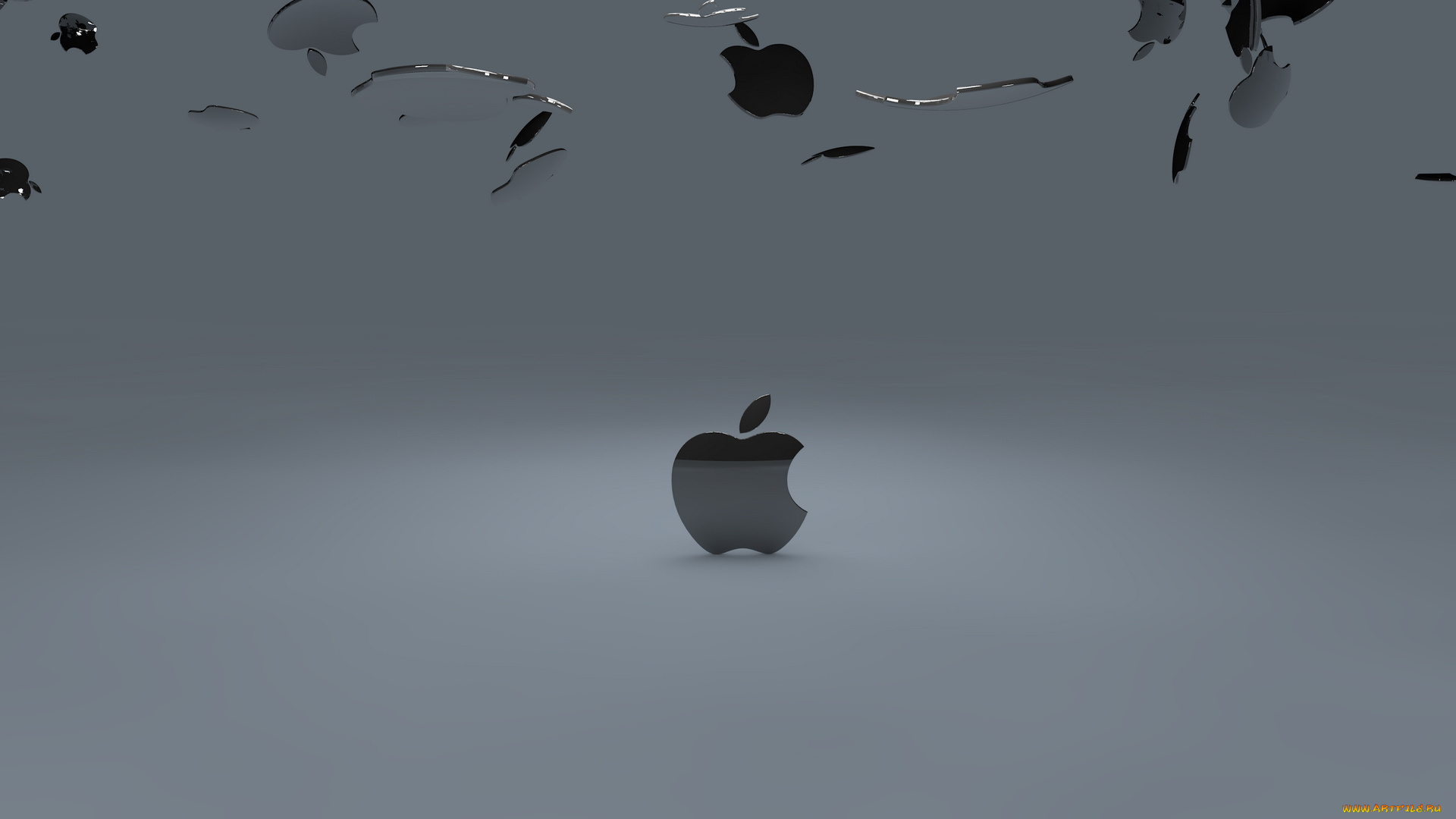 компьютеры, apple, серый, яблоко
