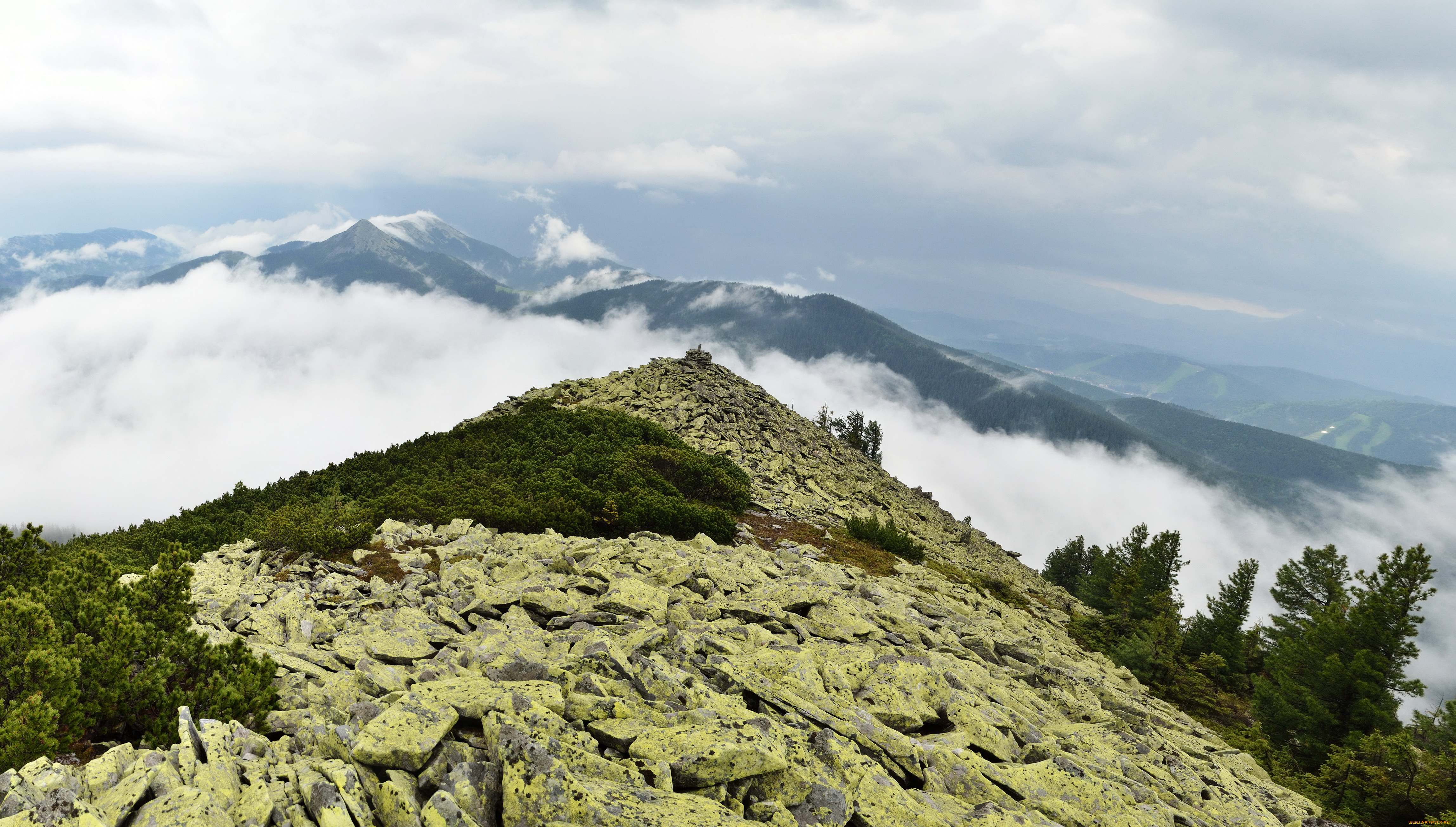 украина, закарпатье, природа, горы, дымка