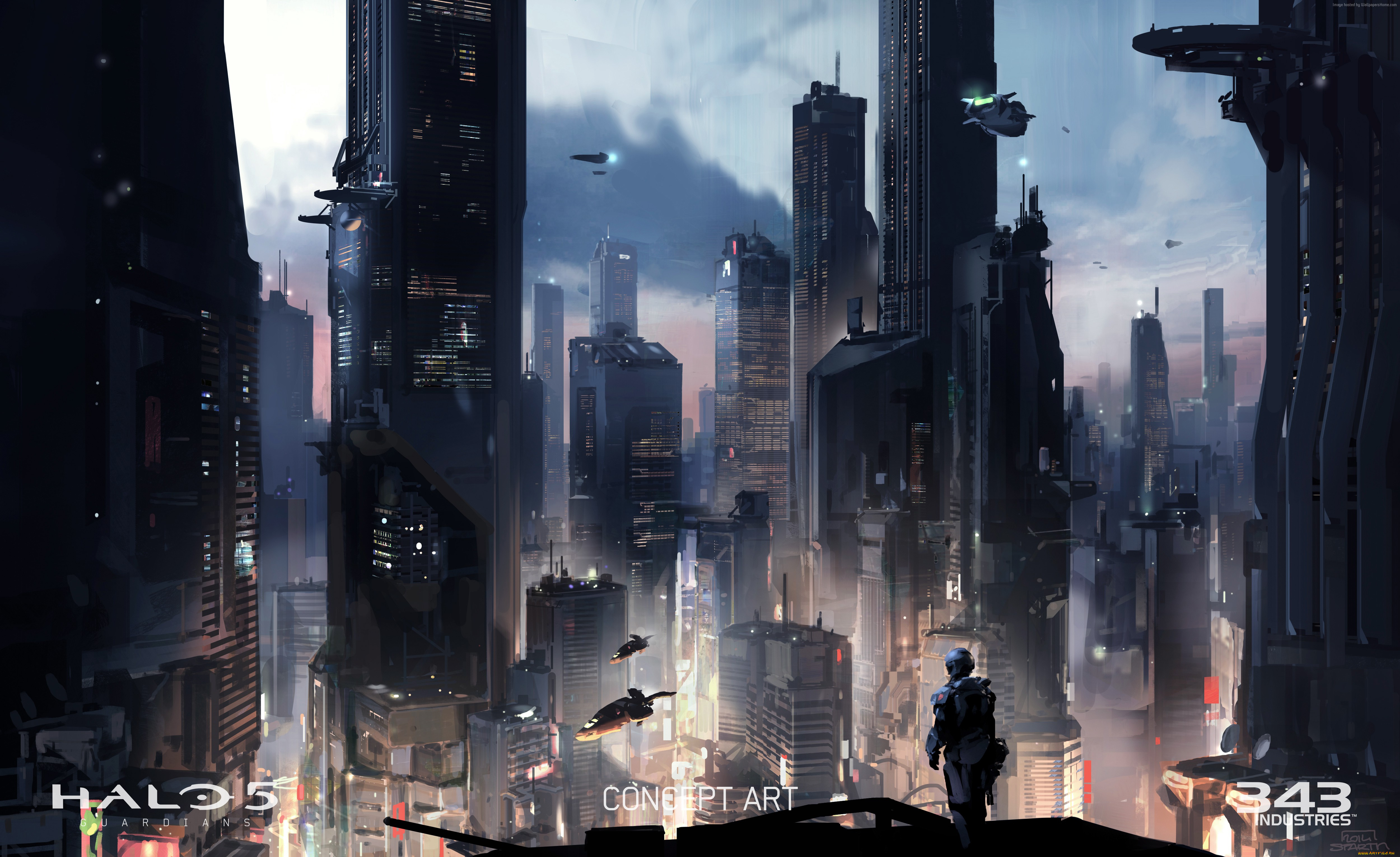 Sci fi games. Хало 5 город. Cyberpunk Concept Art город. Хало 5 концепт арт.