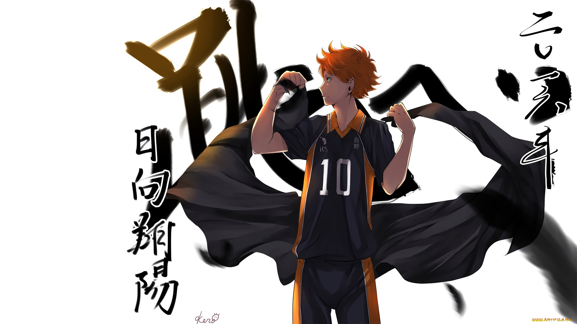 haikyuu, аниме, фон, парень, взгляд