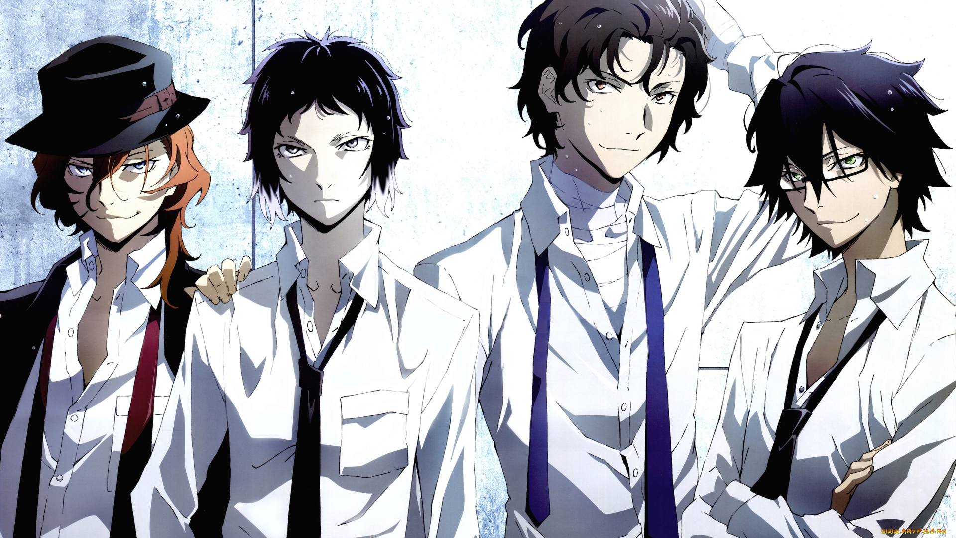 аниме, bungou, stray, dogs, парни