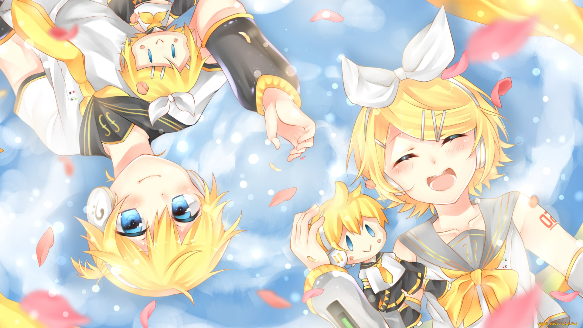 аниме, vocaloid, kagamine, mirrors