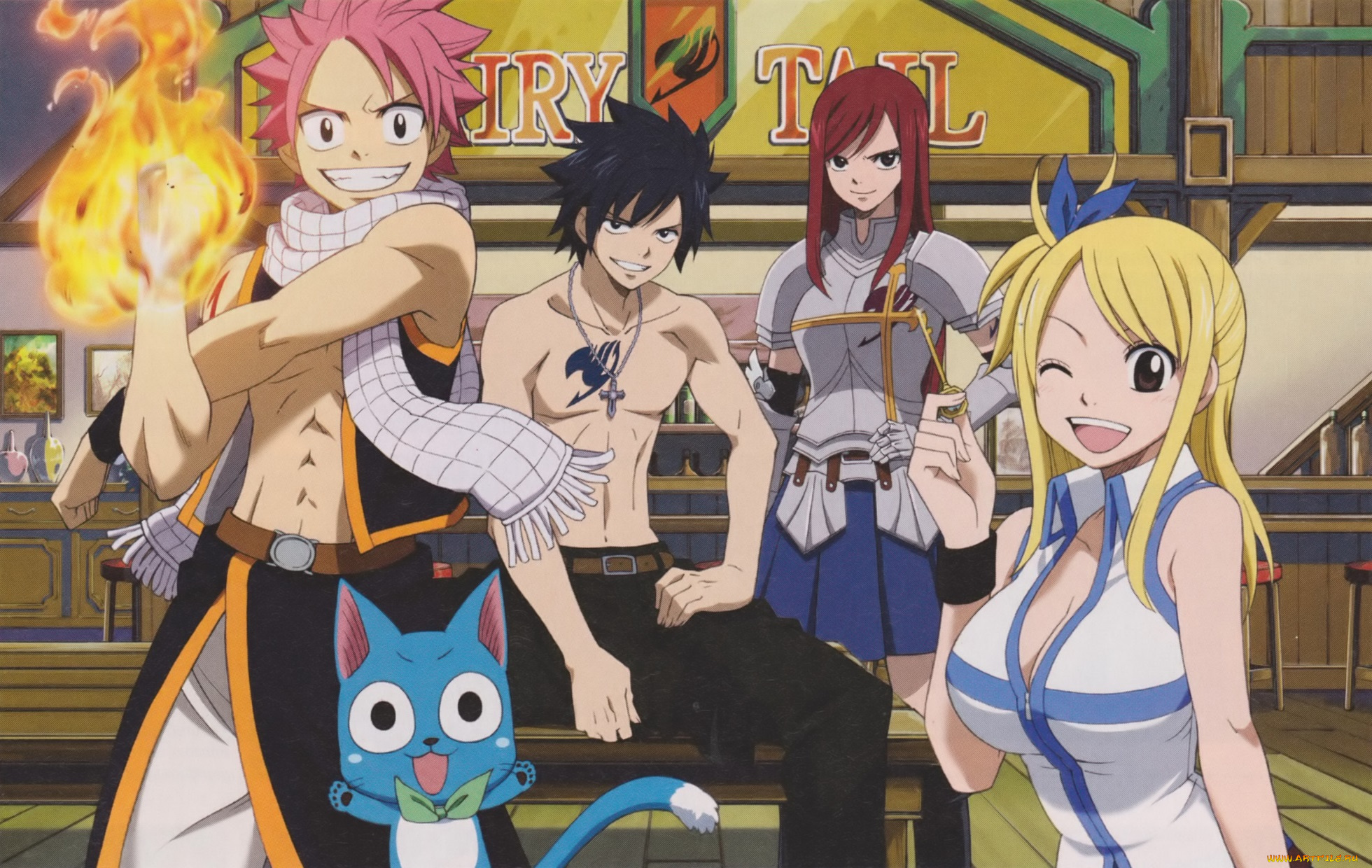 аниме, fairy, tail, хвост, феи