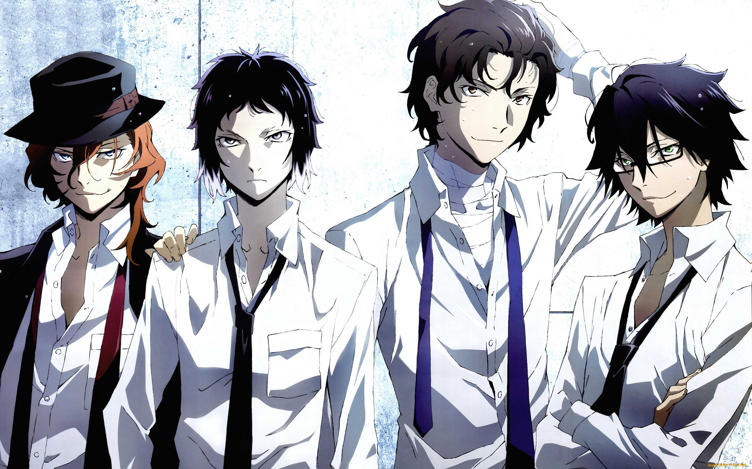 аниме, bungou, stray, dogs, парни