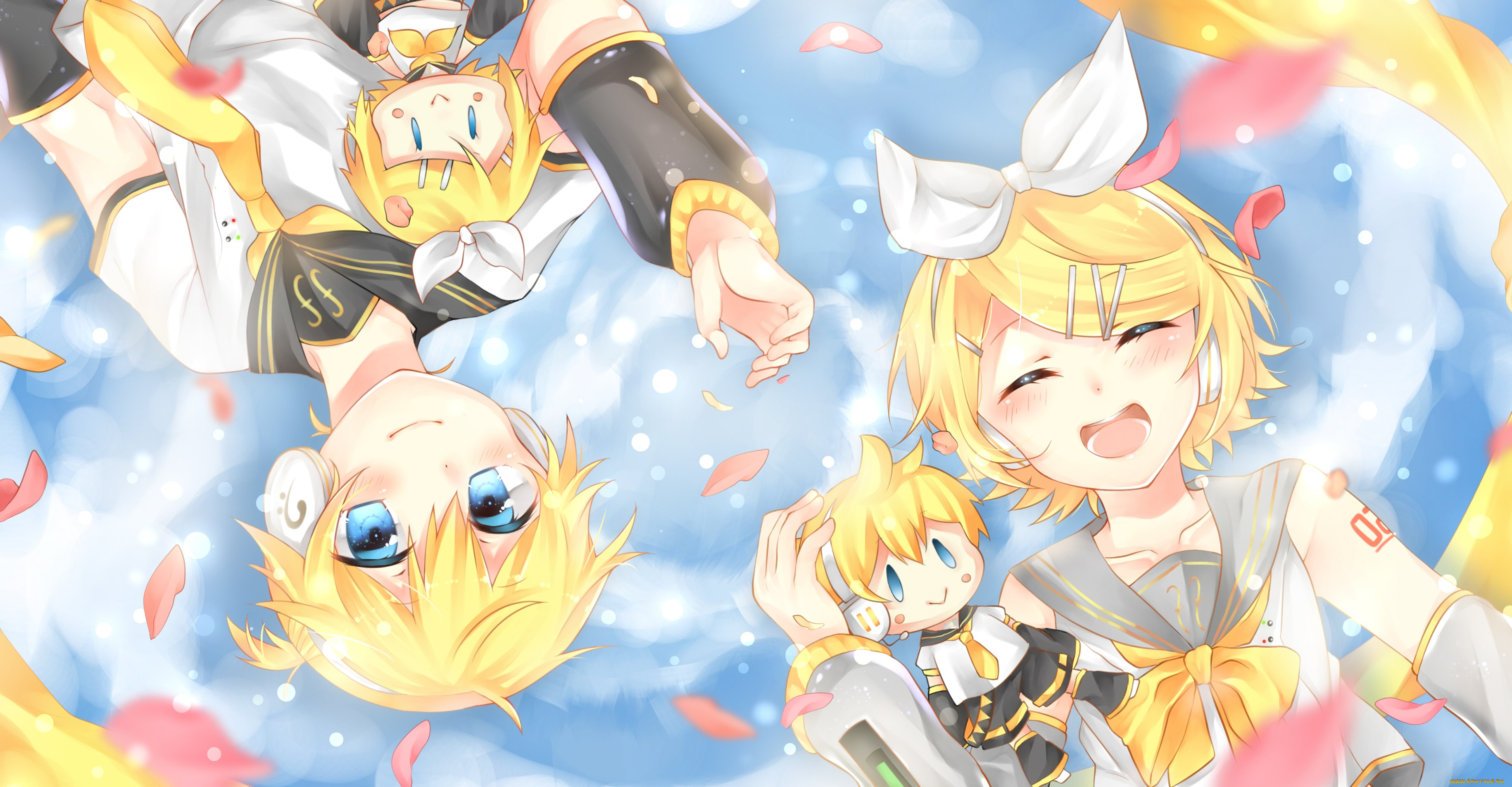 аниме, vocaloid, kagamine, mirrors