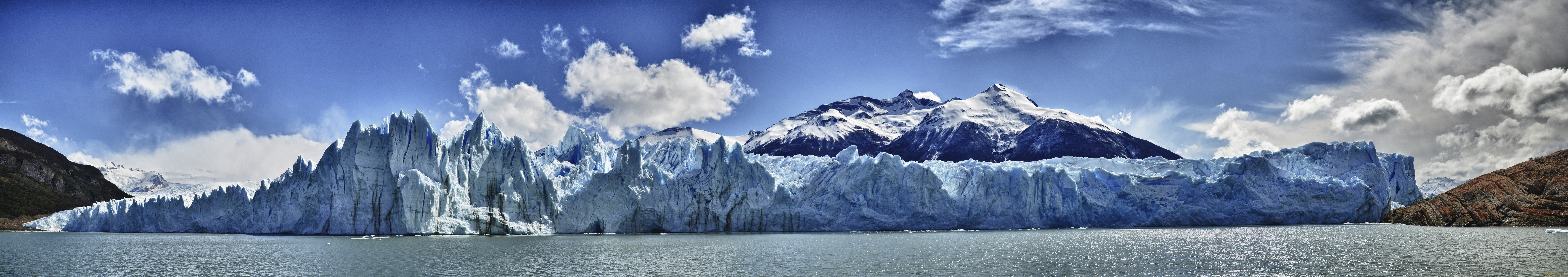 природа, айсберги, ледники, аргентина, панорама