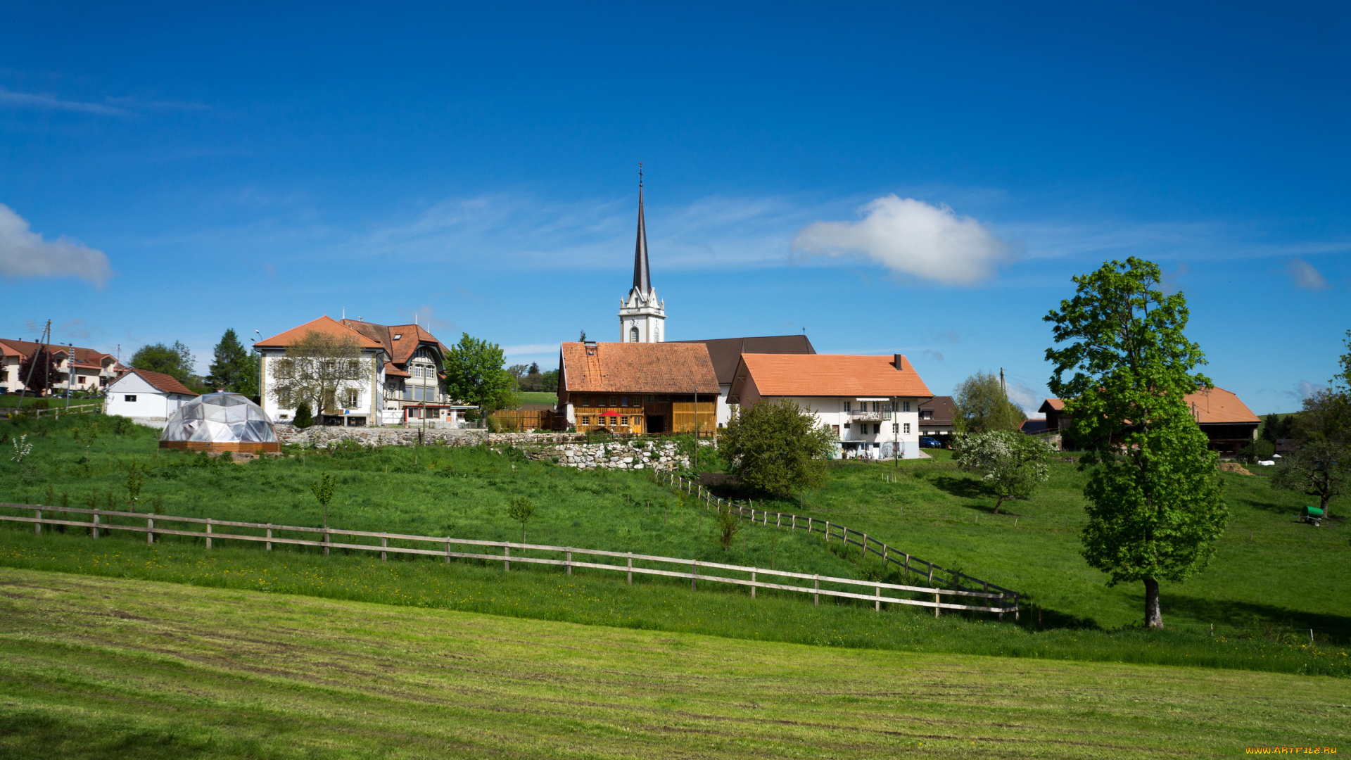 gruyere, switzerland, города, пейзажи, дома, пейзаж