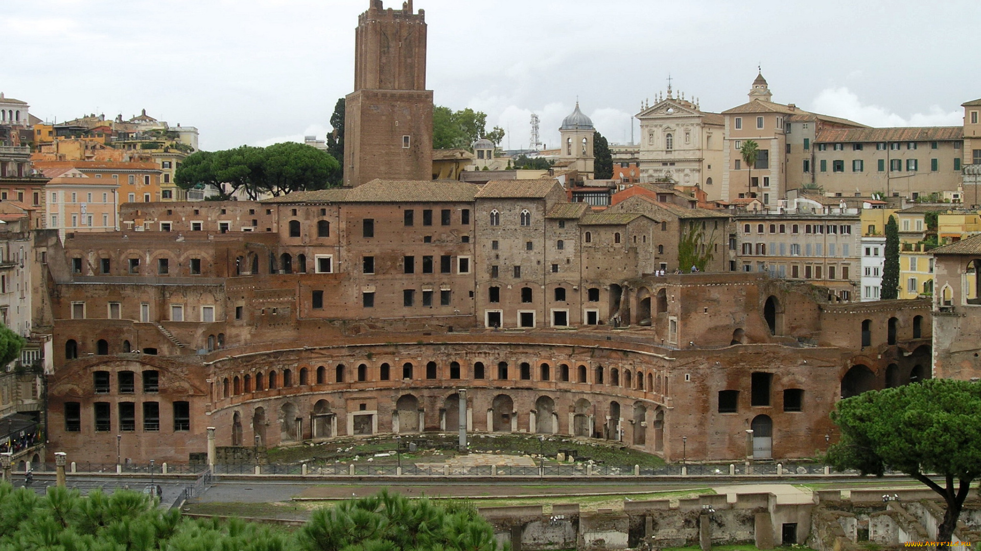 италия, рим, trajan, forum, города, ватикан, форум, развалины