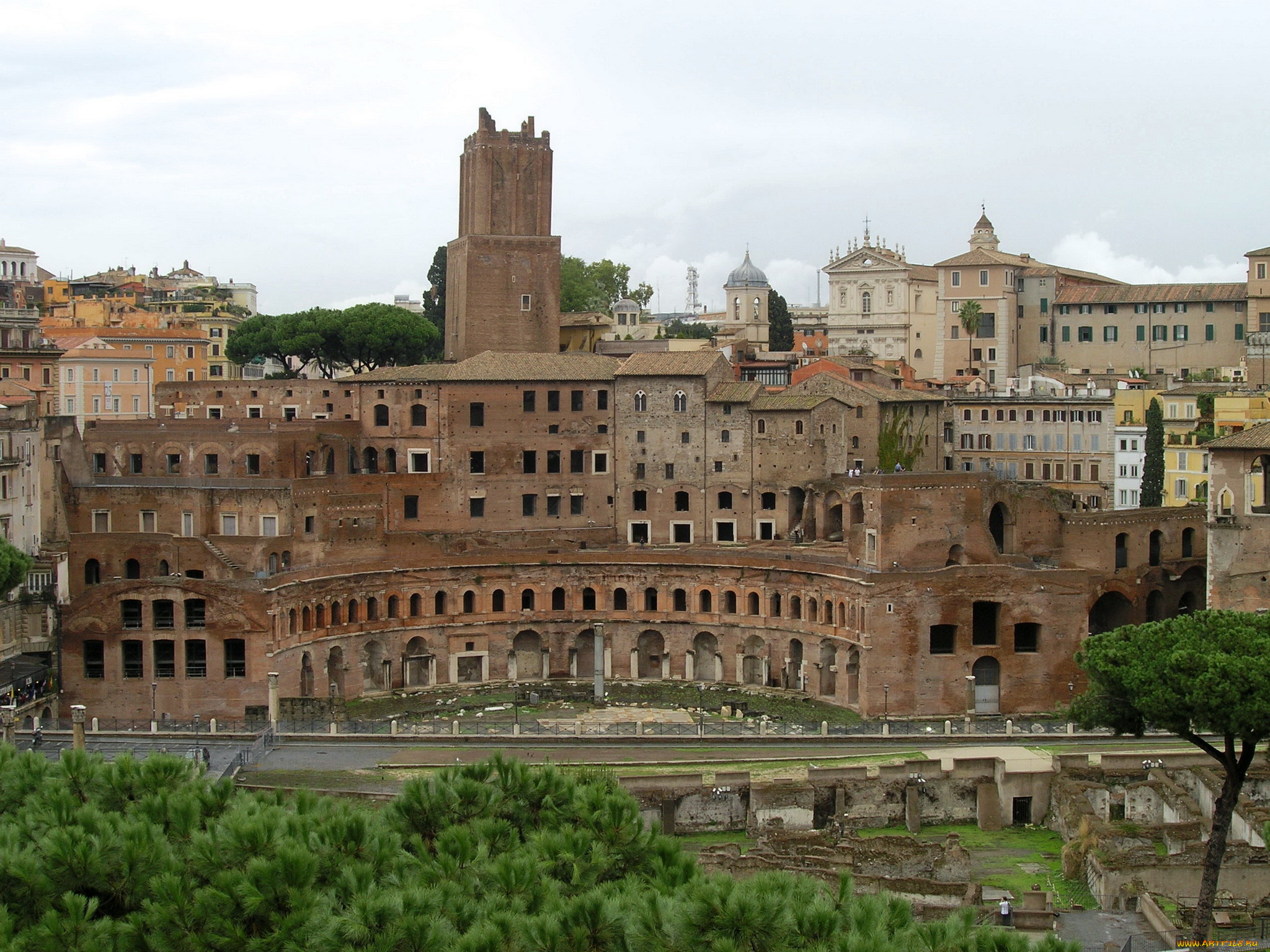 италия, рим, trajan, forum, города, ватикан, форум, развалины