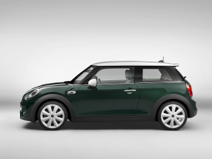 обоя автомобили, mini, cooper, sd, f56, 2014г, зеленый