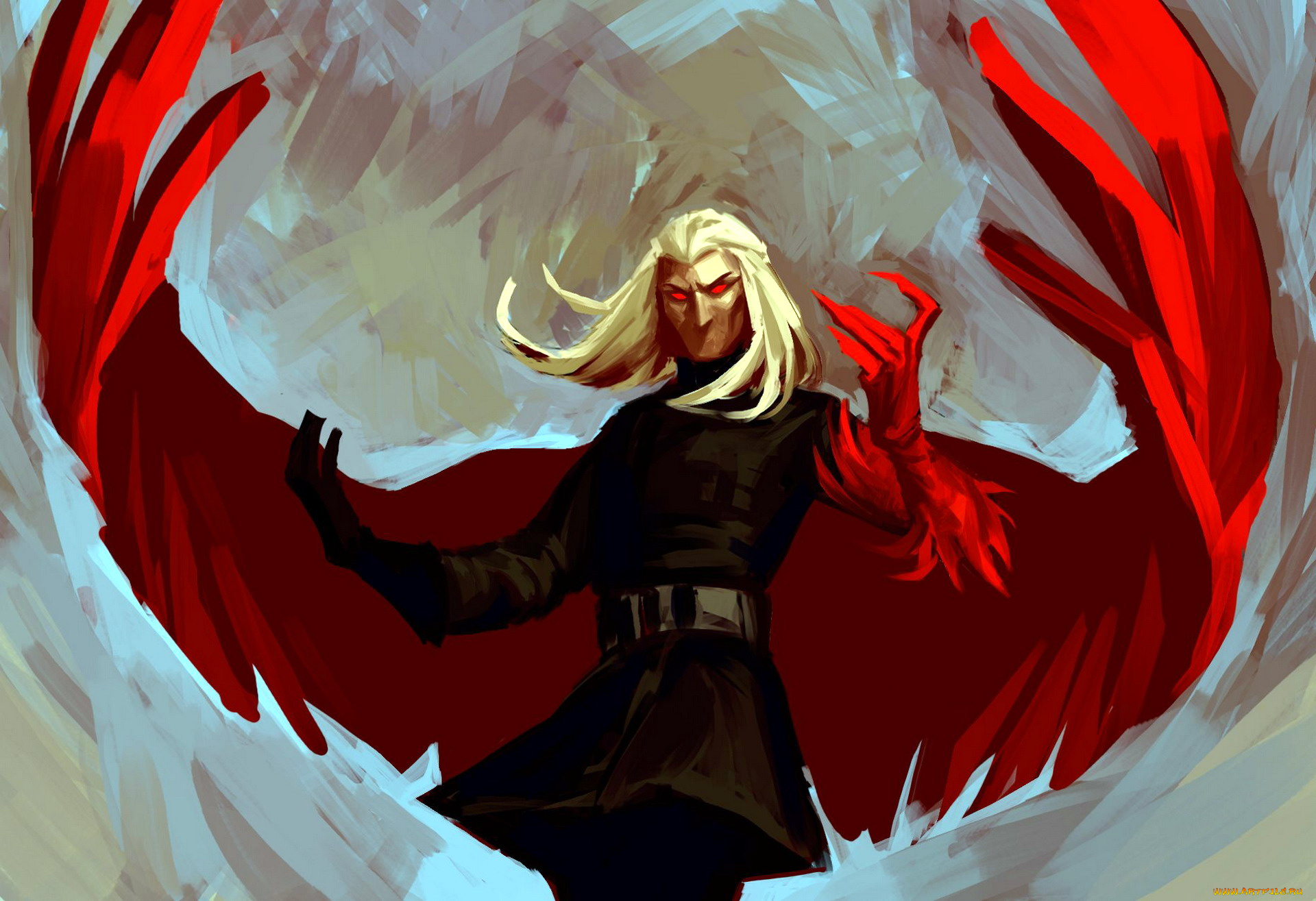 видео, игры, league, of, legends, маг, крылья, блондин, swain