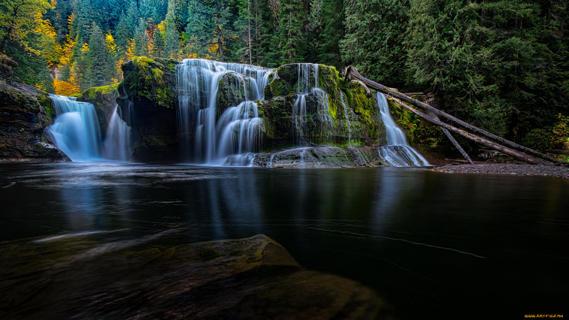 lower, lewis, river, falls, usa, природа, водопады, lower, lewis, river, falls