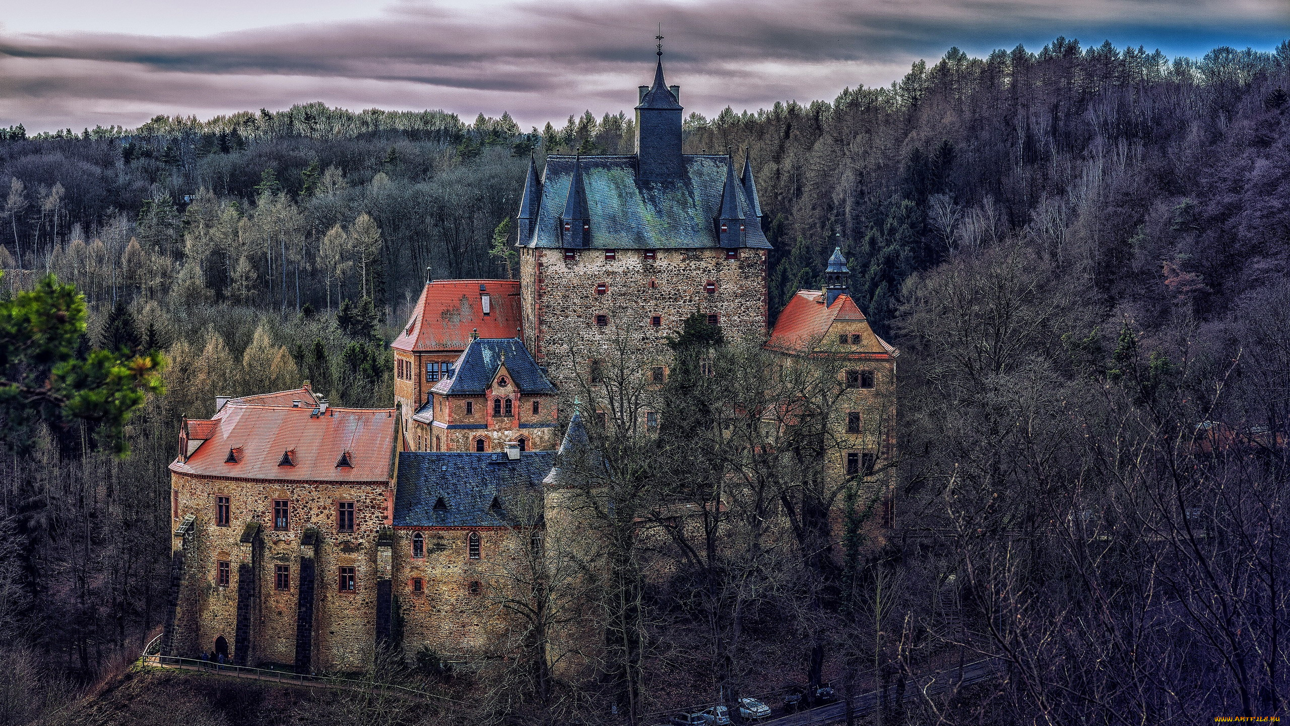 kriebstein, castle, saxony, города, замки, германии, kriebstein, castle