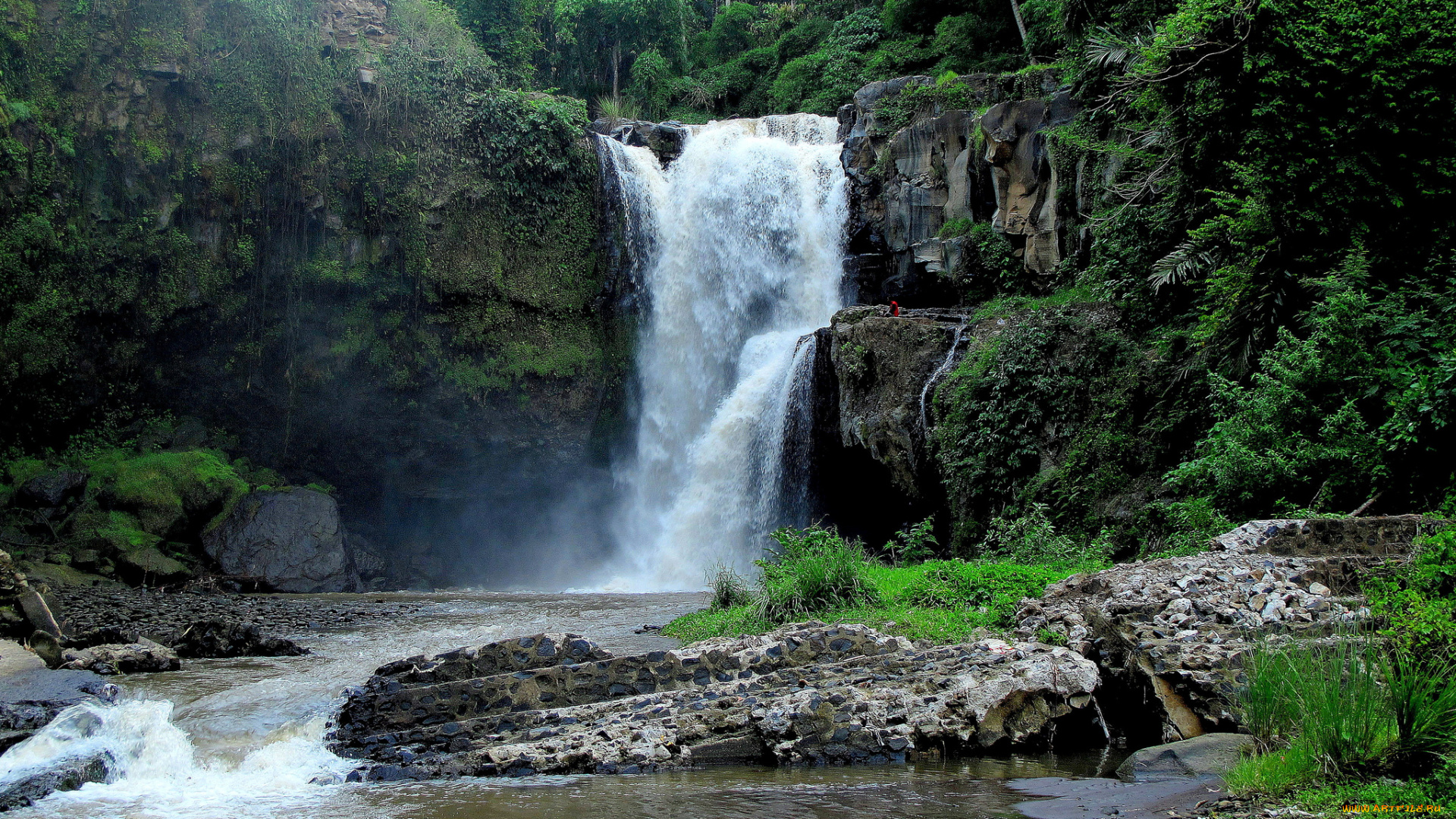 tegenungan, waterfall, bali, indonesia, природа, водопады, бали, скалы, индонезия, джунгли, река, лес