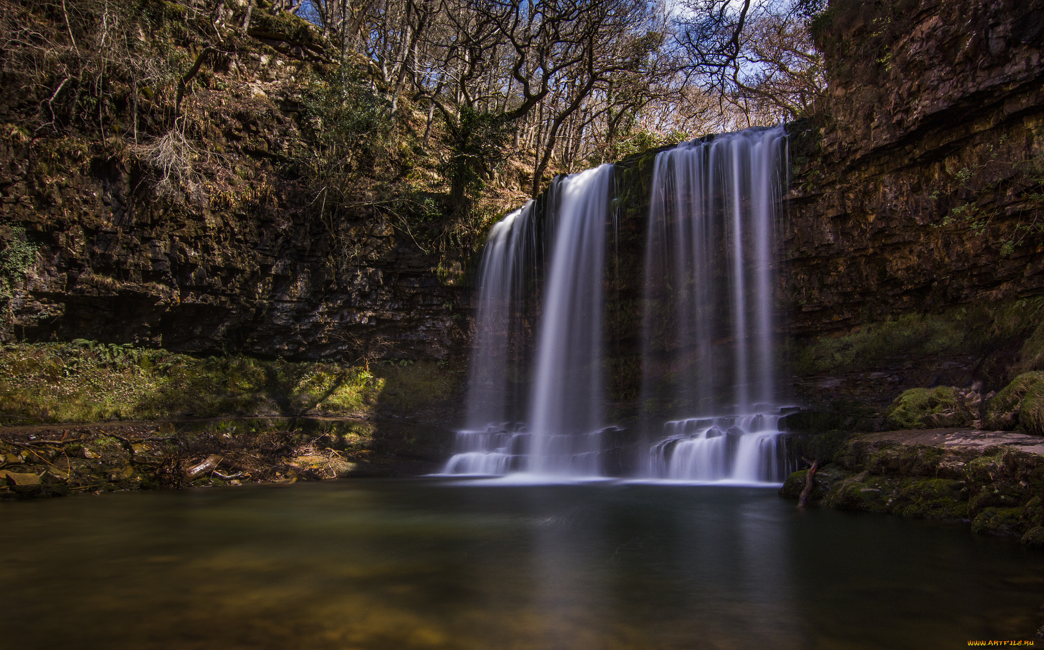 sgwd, yr, eira, waterfall, south, wales, england, природа, водопады, англия