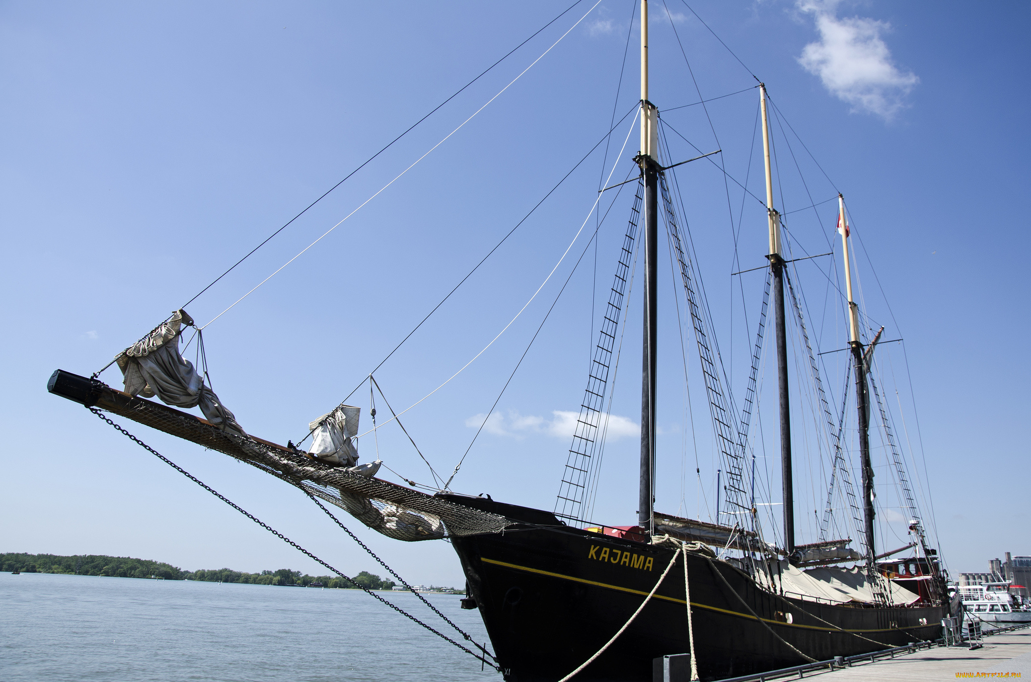 harbourfront, toronto, canada, корабли, парусники, причал, шхуна, kajama, канада, торонто, харборфронт