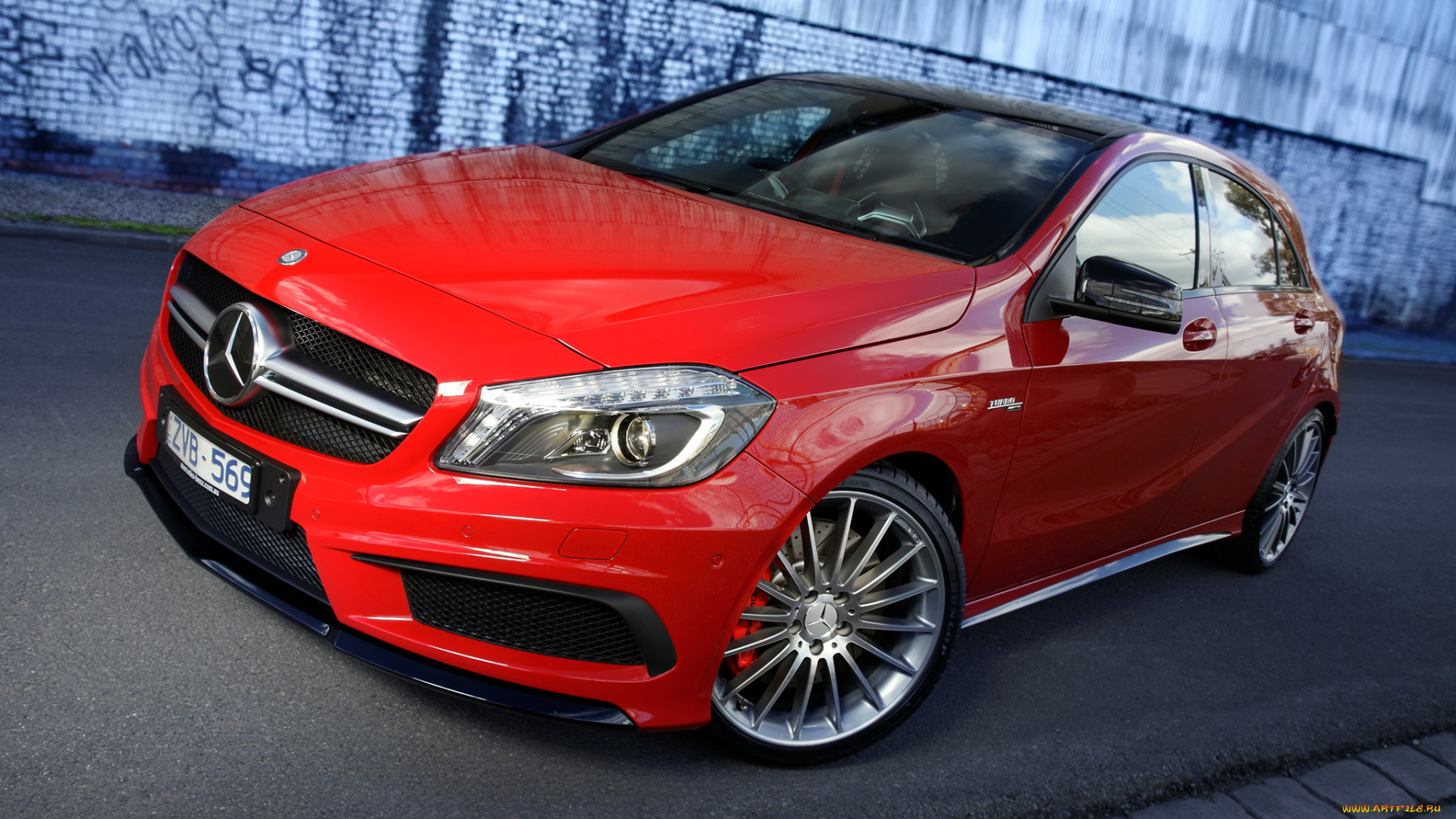 автомобили, mercedes-benz, a, 45, amg, au-spec, w176, 2013г, красный