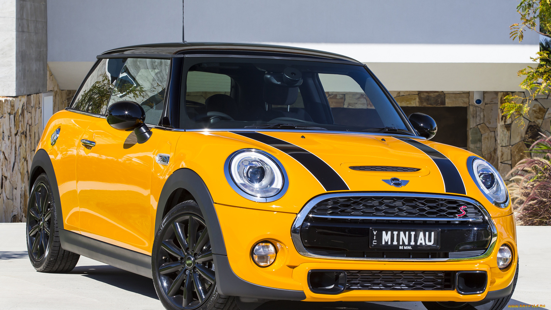 автомобили, mini, f56, au-spec, cooper, s, желтый, 2014г