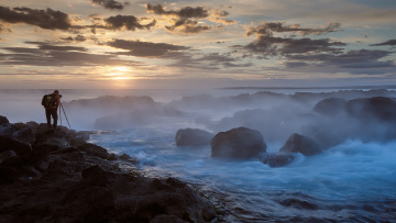 Картинка природа восходы закаты море человек закат