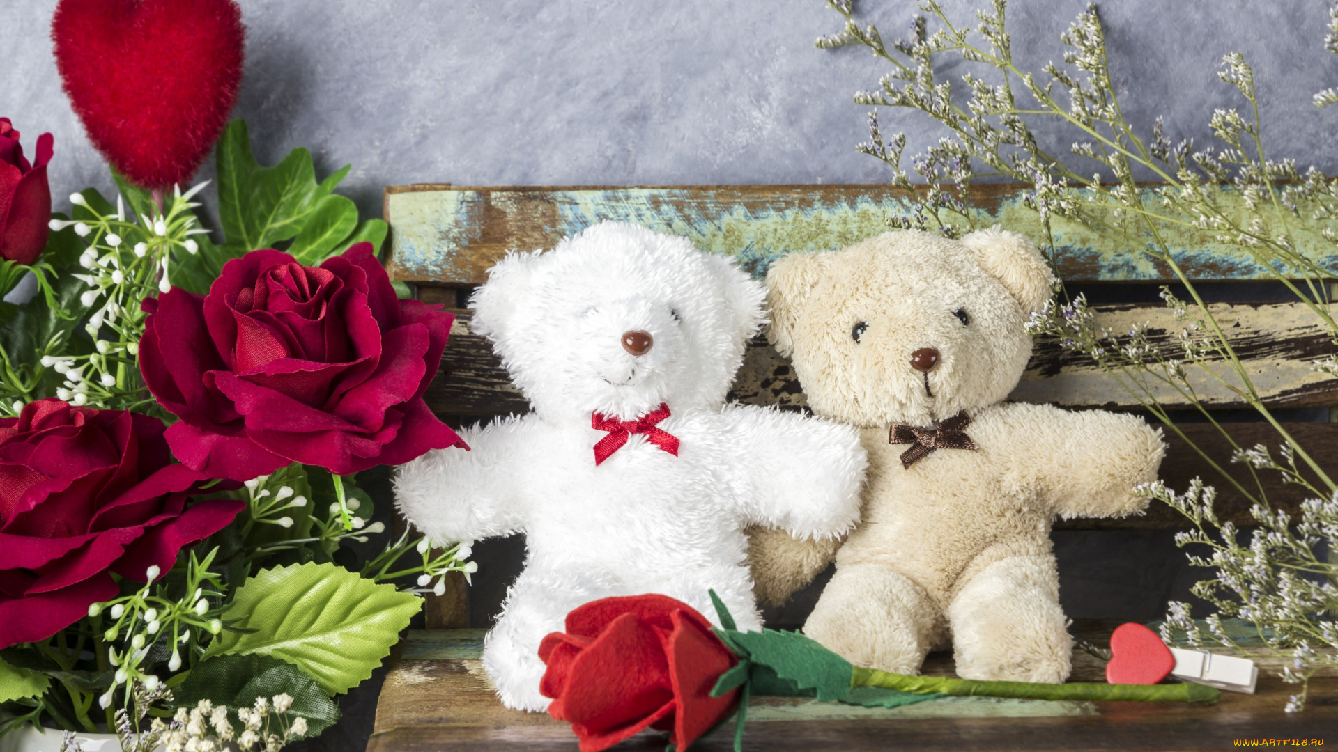 разное, игрушки, valentine's, day, любовь, love, wood, bear, cute, roses, heart, розовые, мишка, цветы, игрушка, red, teddy, flowers, подарок, сердце, gift, romantic, розы
